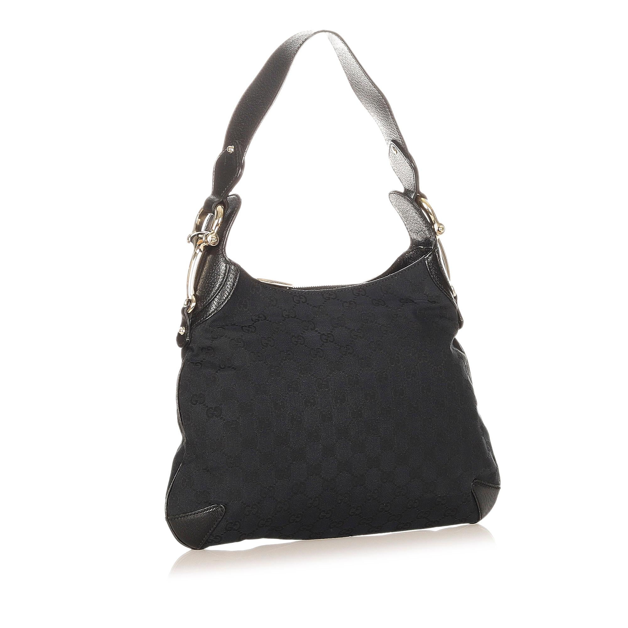 Gucci Gucci Canvas Horsebit Creole Shoulder Bag (SHG-32128)