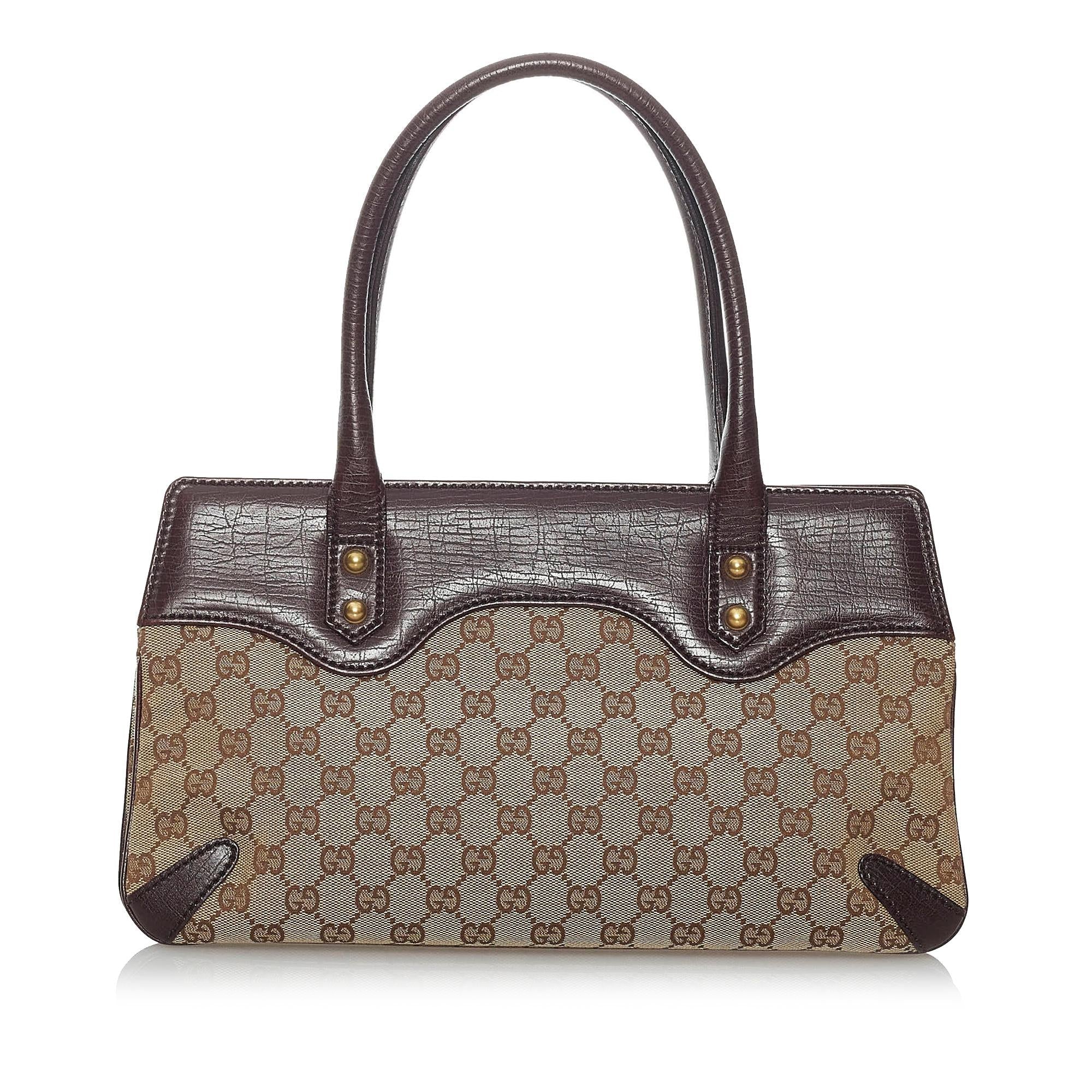 Gucci Gucci Canvas Horsebit Handbag (SHG-29601)