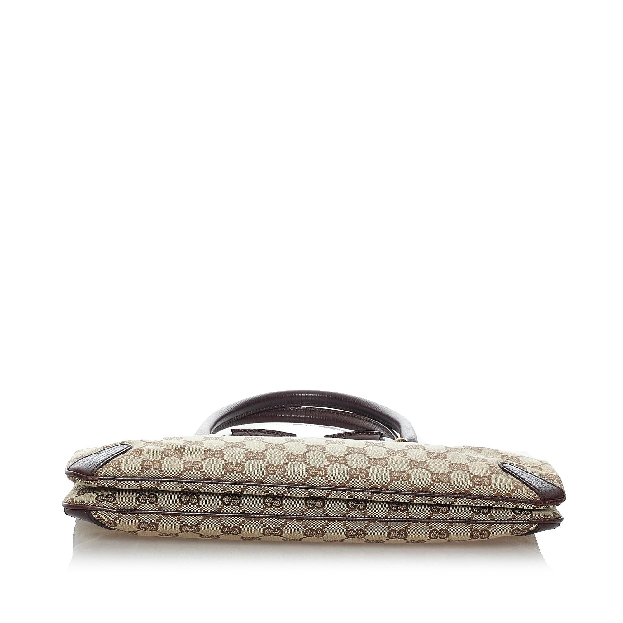 Gucci Gucci Canvas Horsebit Handbag (SHG-29601)