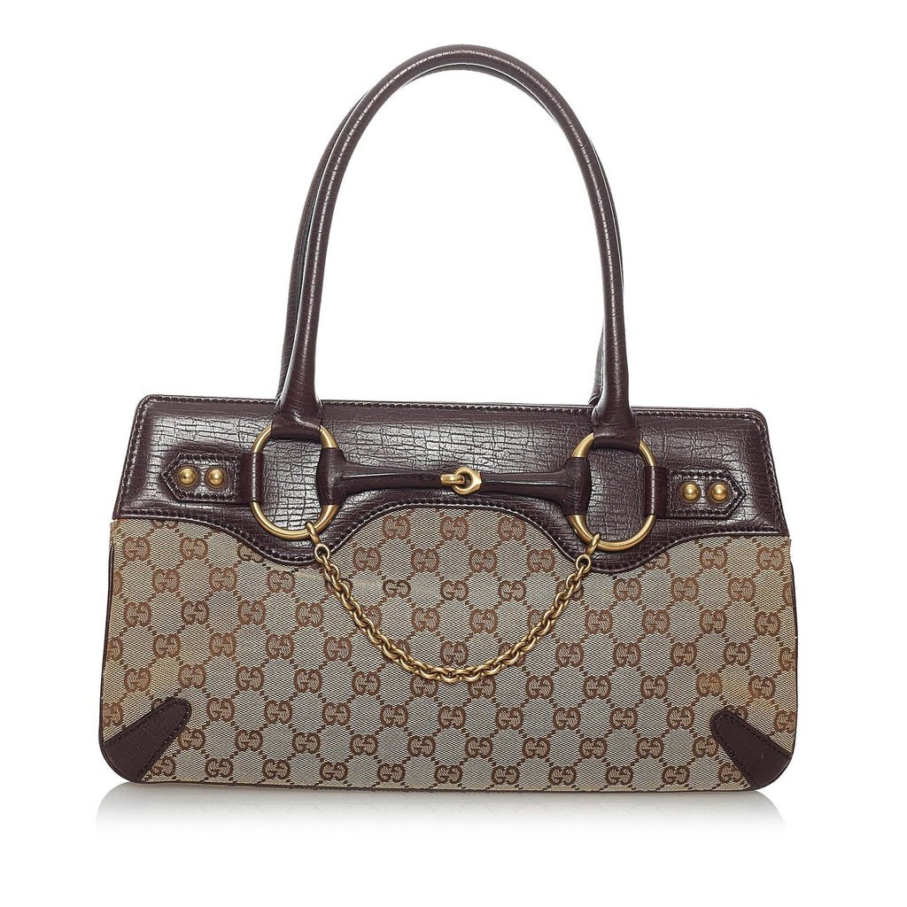 Gucci Gucci Canvas Horsebit Handbag (SHG-29601)