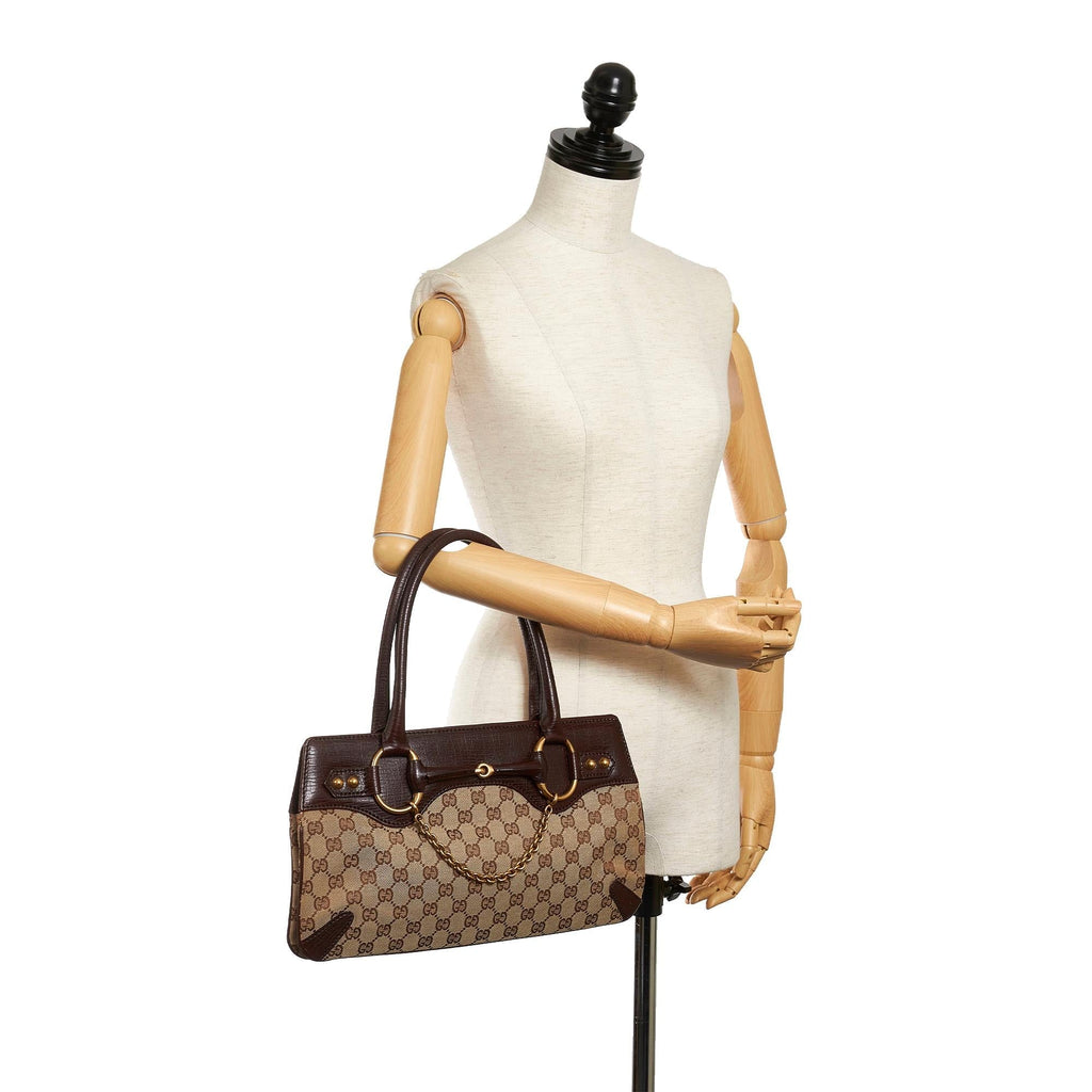 Gucci Gucci Canvas Horsebit Handbag (SHG-29601)
