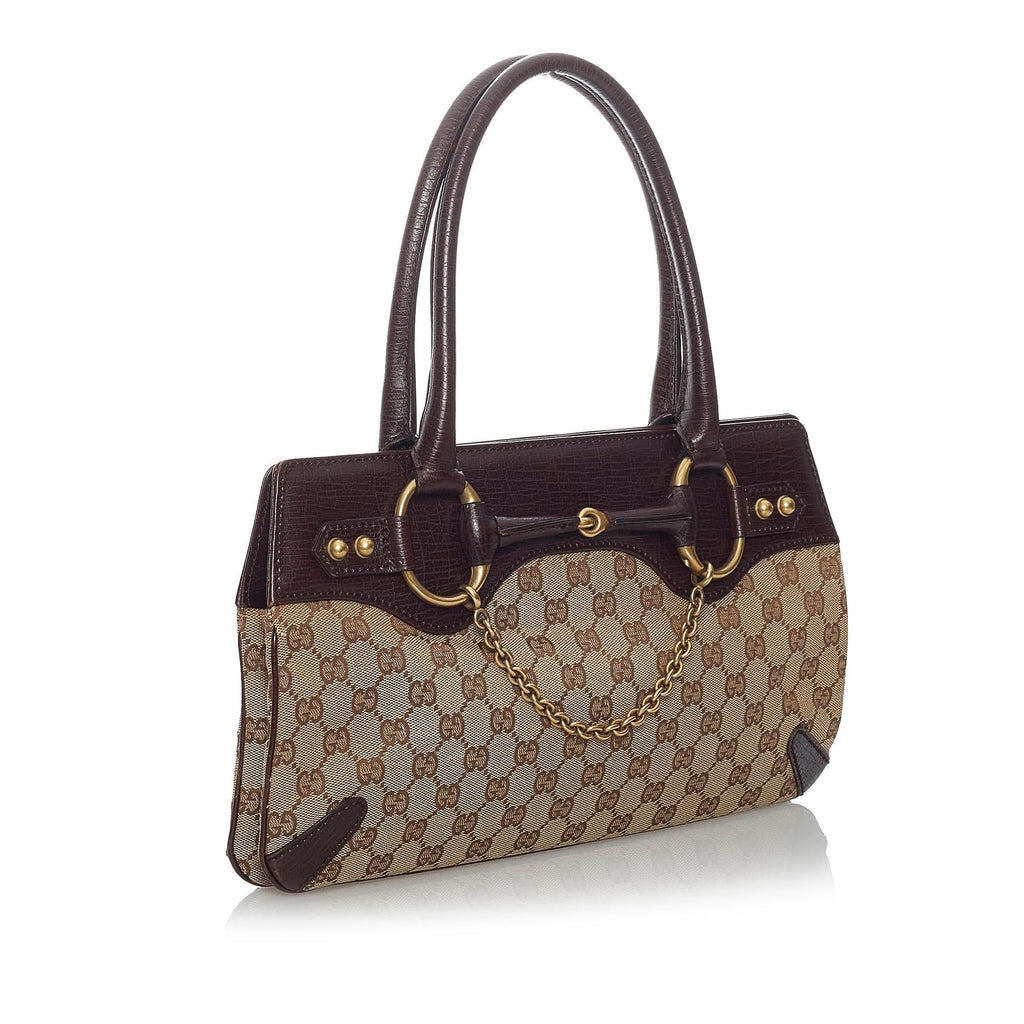 Gucci Gucci Canvas Horsebit Handbag (SHG-29601)