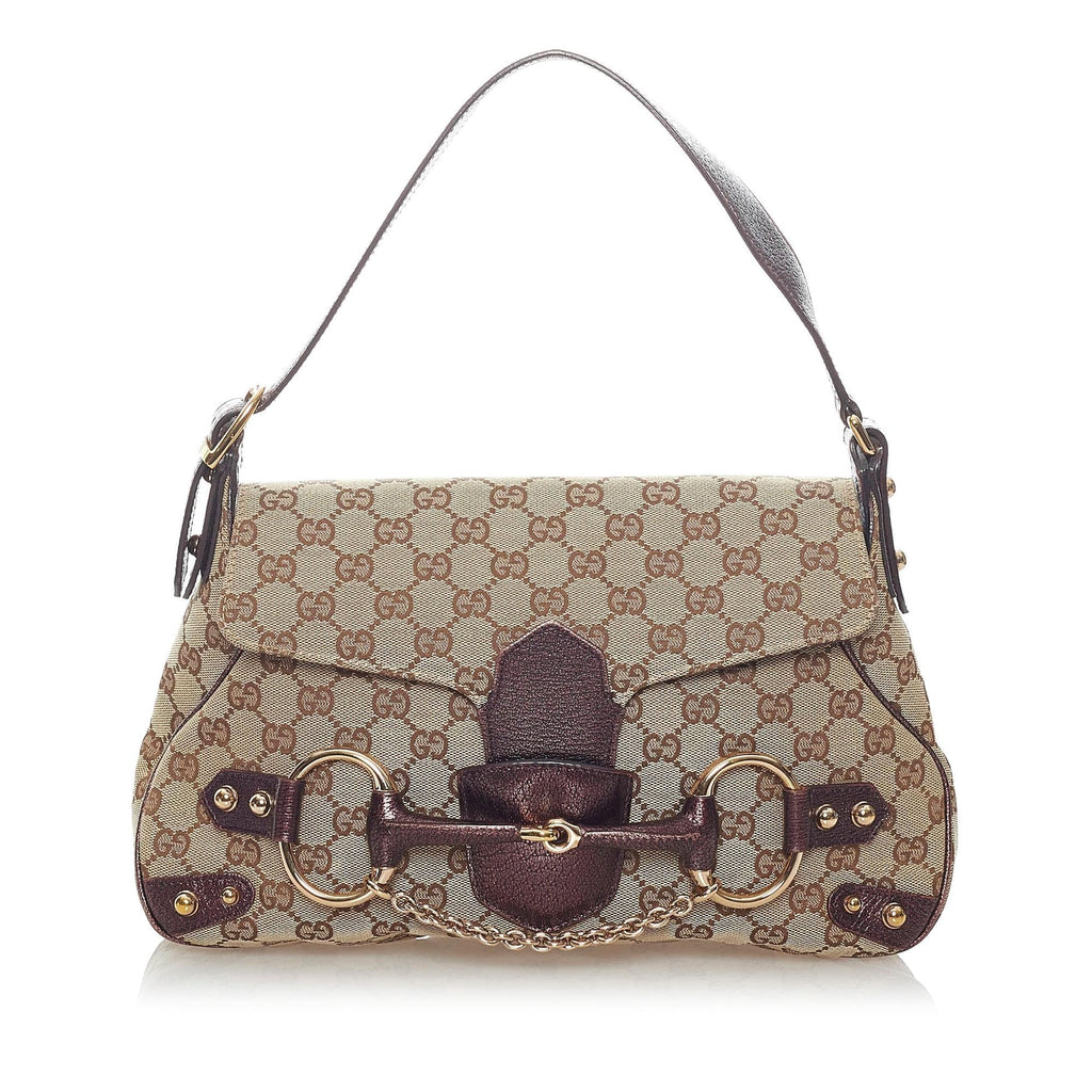 Gucci Gucci Canvas Horsebit Handbag (SHG-32962)