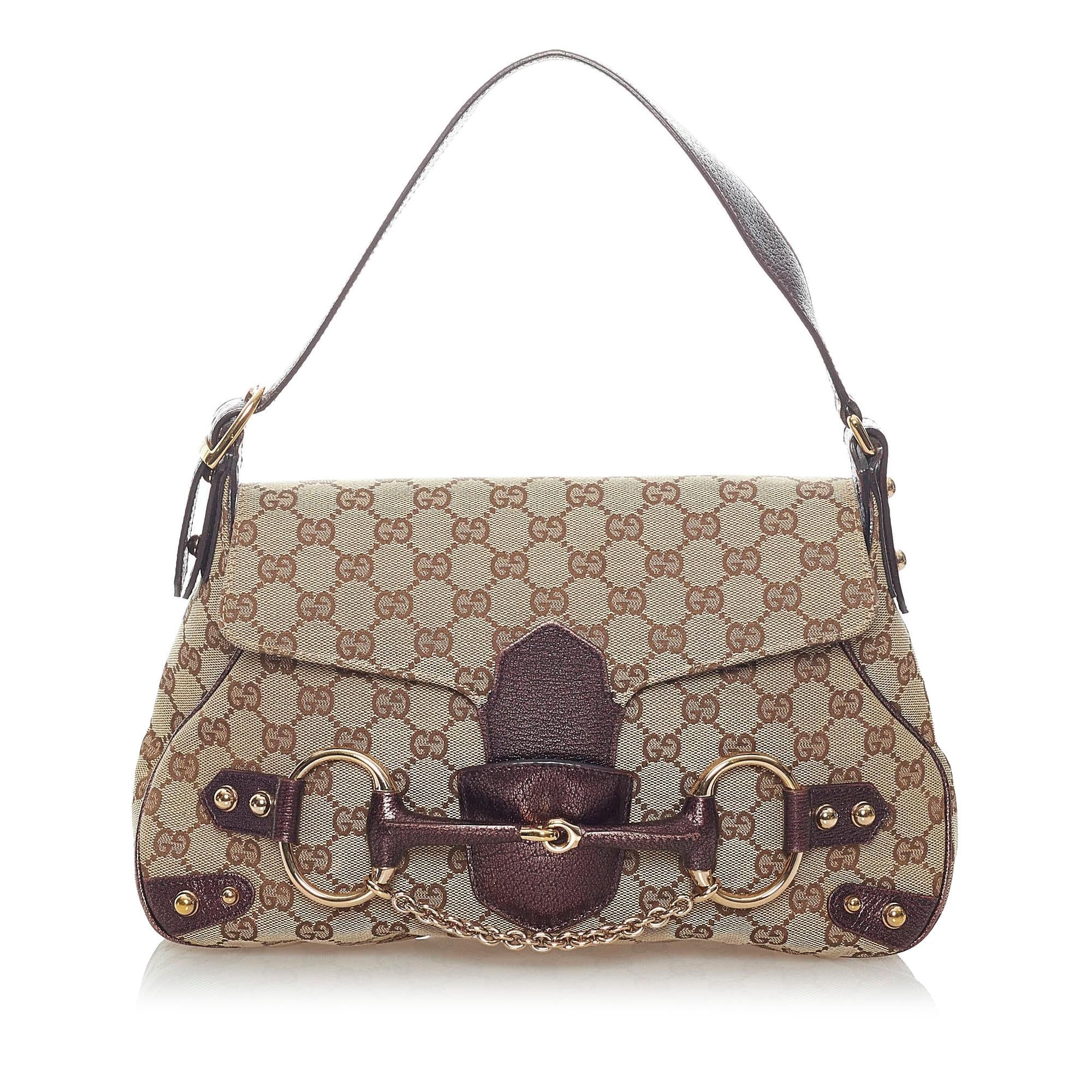 Gucci Gucci Canvas Horsebit Handbag (SHG-32962)