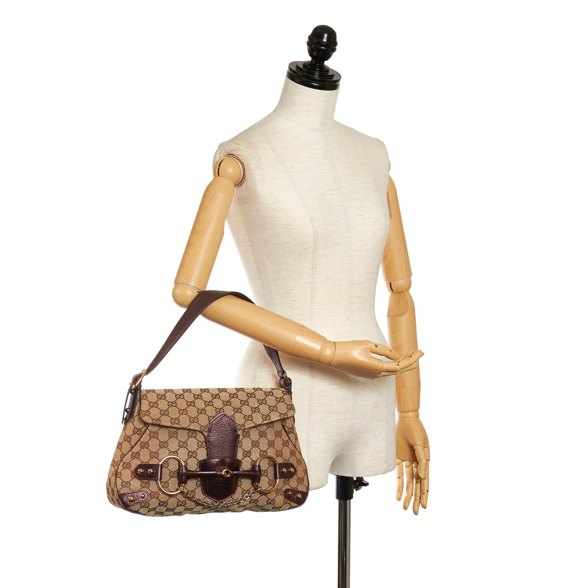 Gucci Gucci Canvas Horsebit Handbag (SHG-32962)