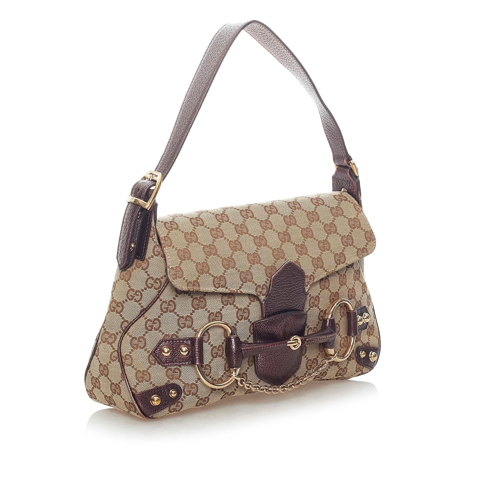 Gucci Gucci Canvas Horsebit Handbag (SHG-32962)
