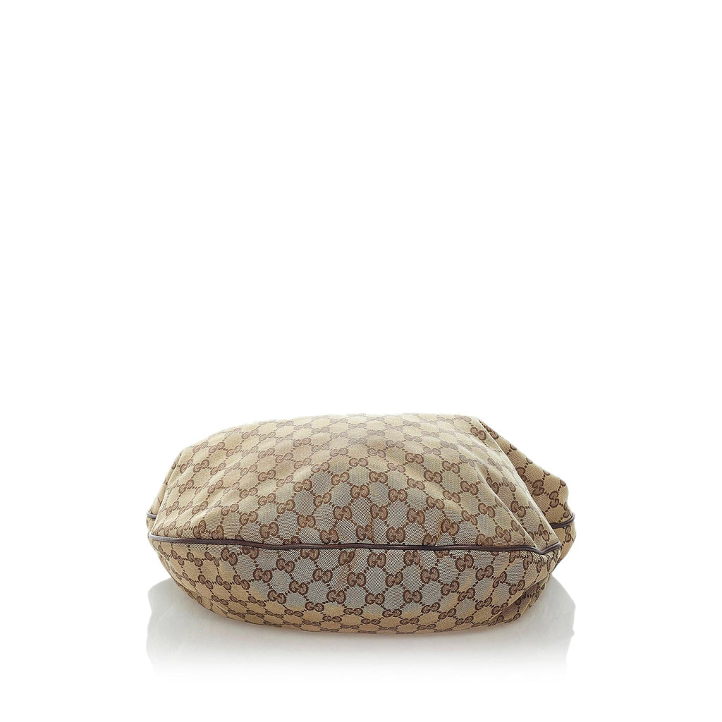 Gucci Gucci Canvas Horsebit Hobo Bag (SHG-33455)