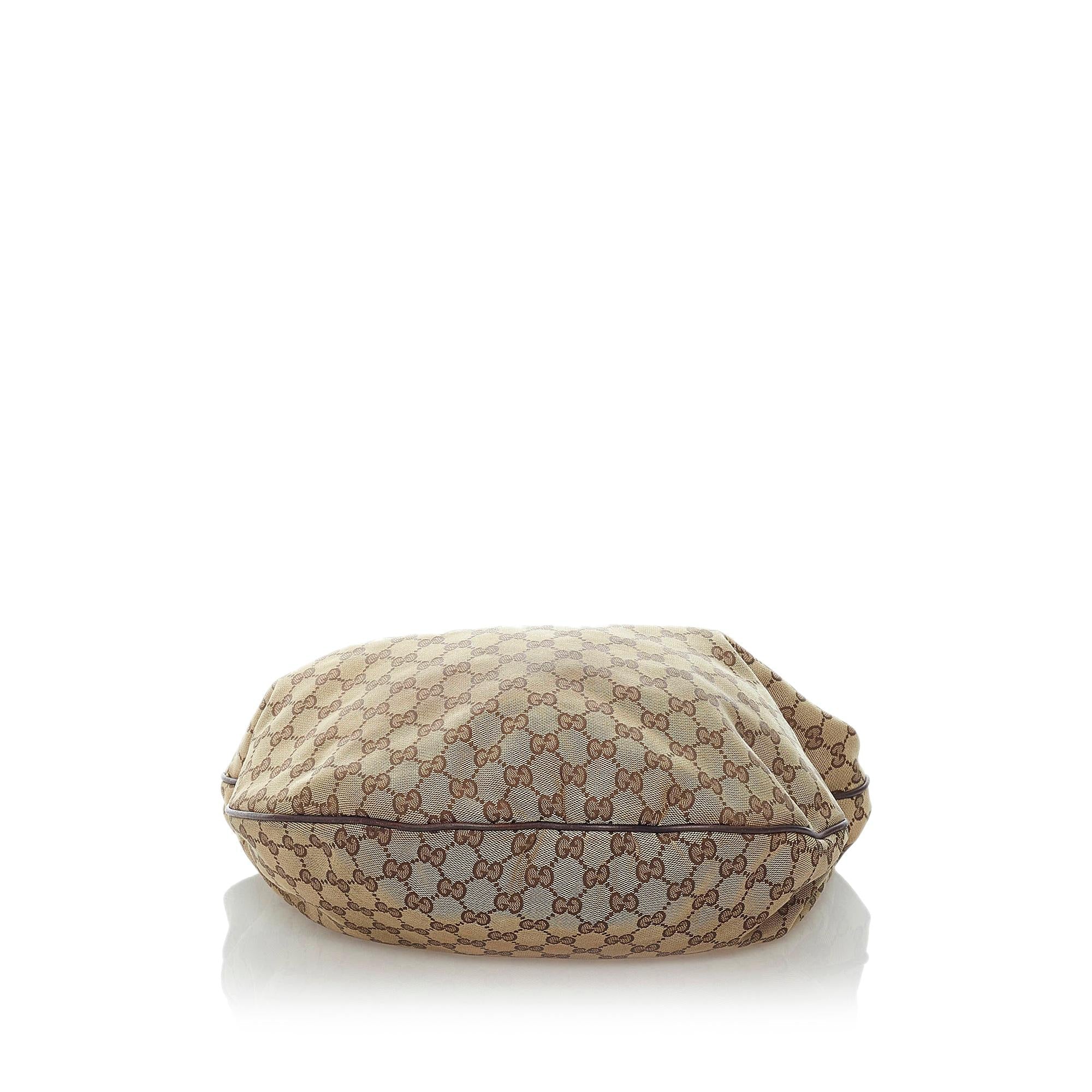 Gucci Gucci Canvas Horsebit Hobo Bag (SHG-33455)