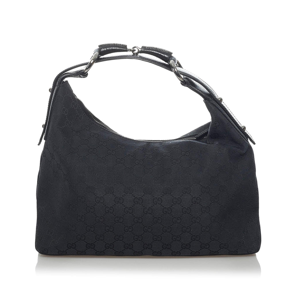 Gucci Gucci Canvas Horsebit Hobo Bag (SHG-34117)