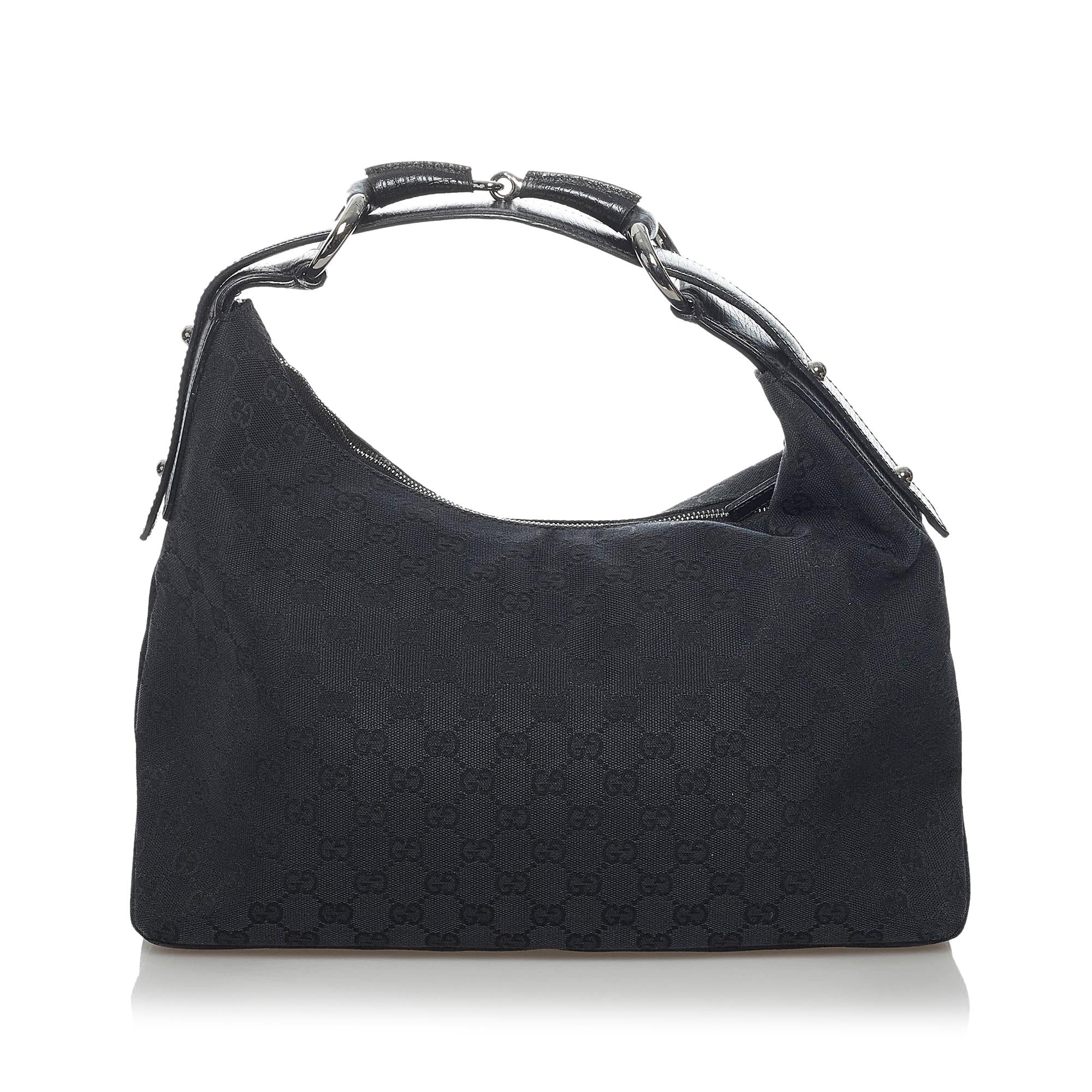 Gucci Gucci Canvas Horsebit Hobo Bag (SHG-34117)