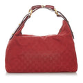 Gucci Gucci Canvas Horsebit Hobo Handbag (SHG-30289)