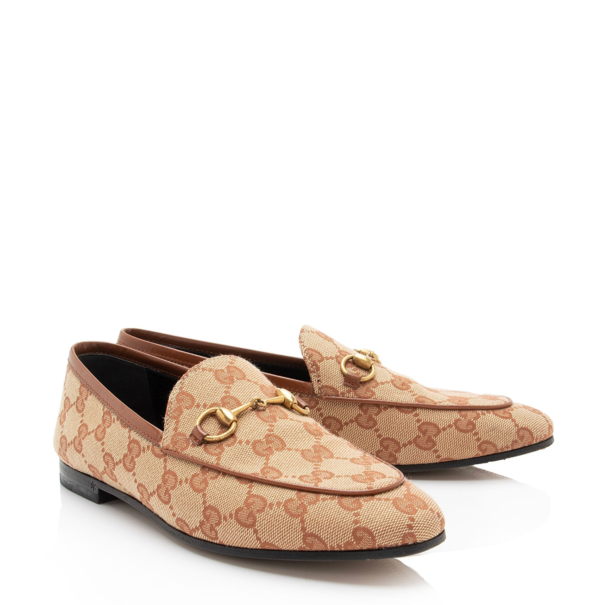 Gucci GG Canvas Horsebit Jordaan Loafers - Size 6.5 / 36.5 - FINAL SALE (SHF-DyXTtO)