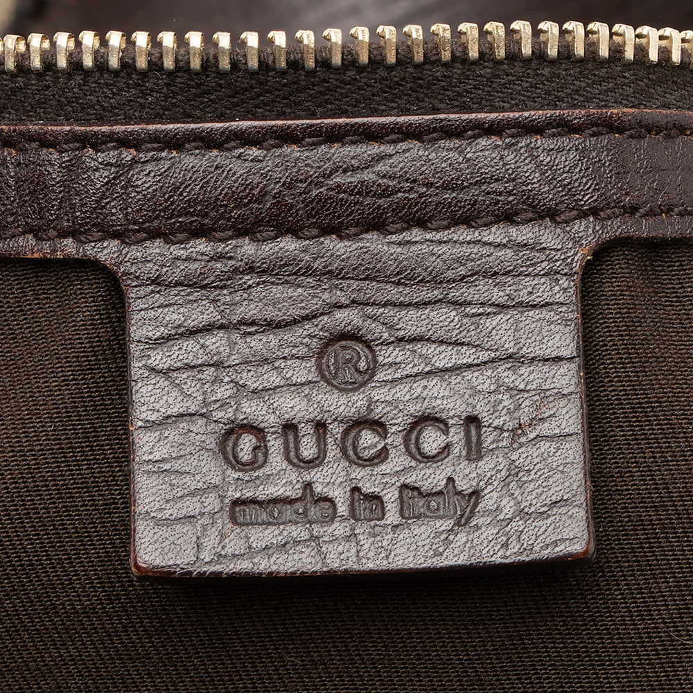 Gucci Gucci Canvas Horsebit Large Hobo (SHF-21632)