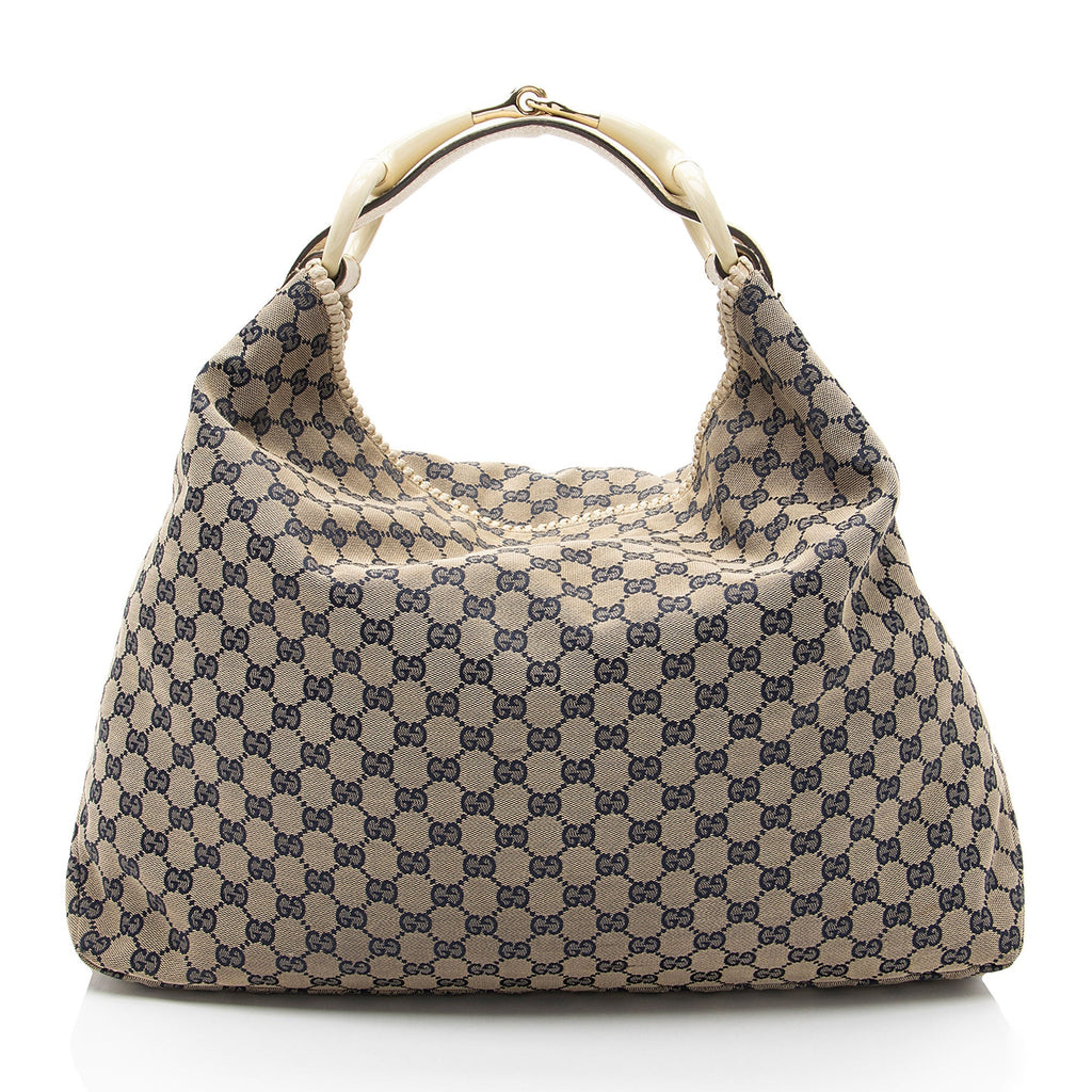 Gucci GG Canvas Horsebit Large Hobo