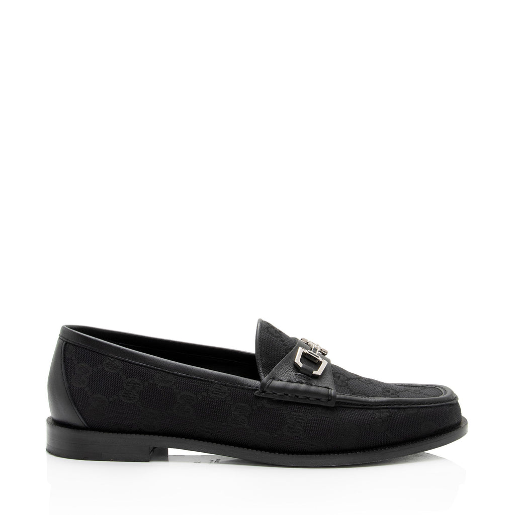 Gucci GG Canvas Horsebit Loafers - Size 7.5 / 37.5 (SHF-ZxcBTe)
