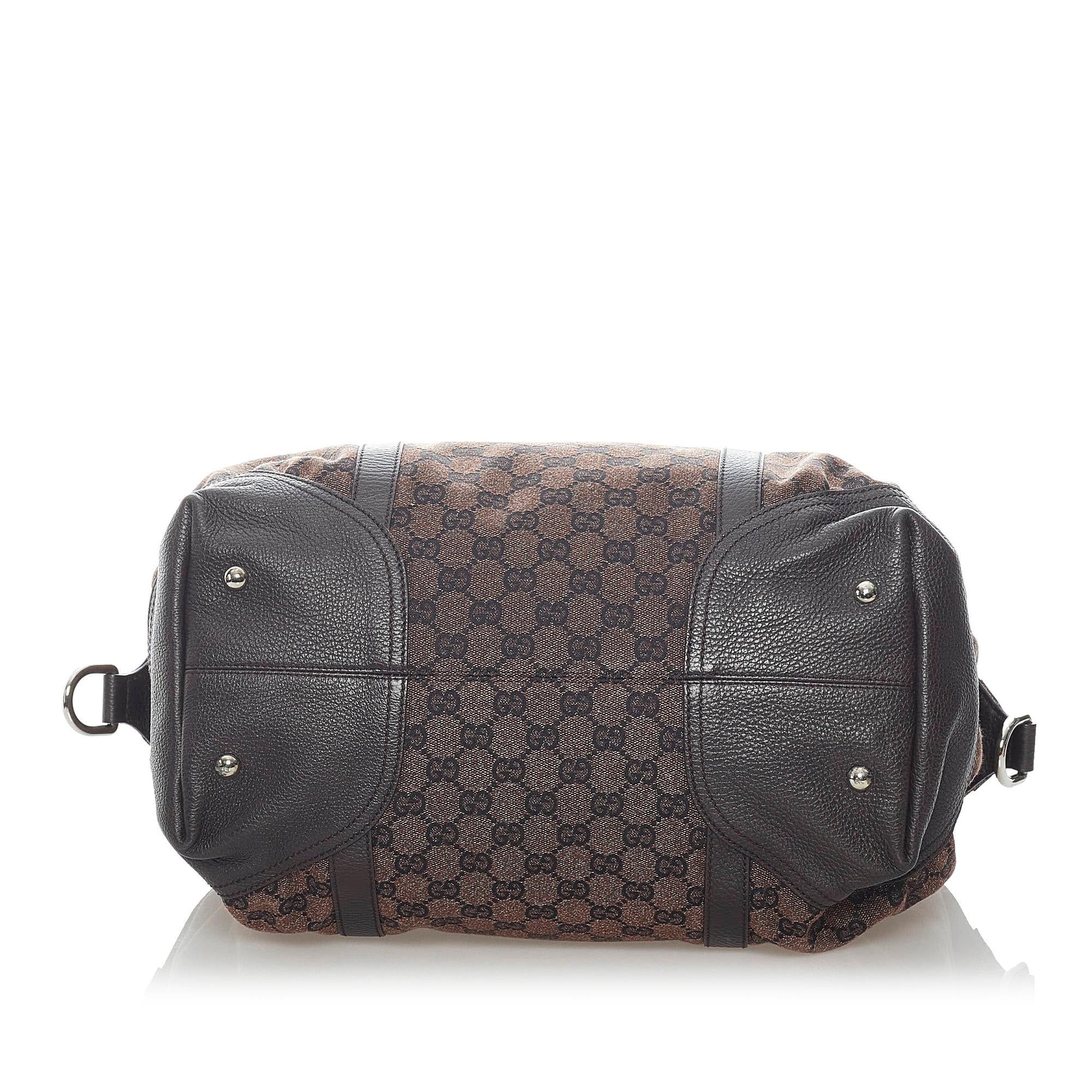 Gucci Gucci Canvas Horsebit Nail Boston Bag (SHG-32061)