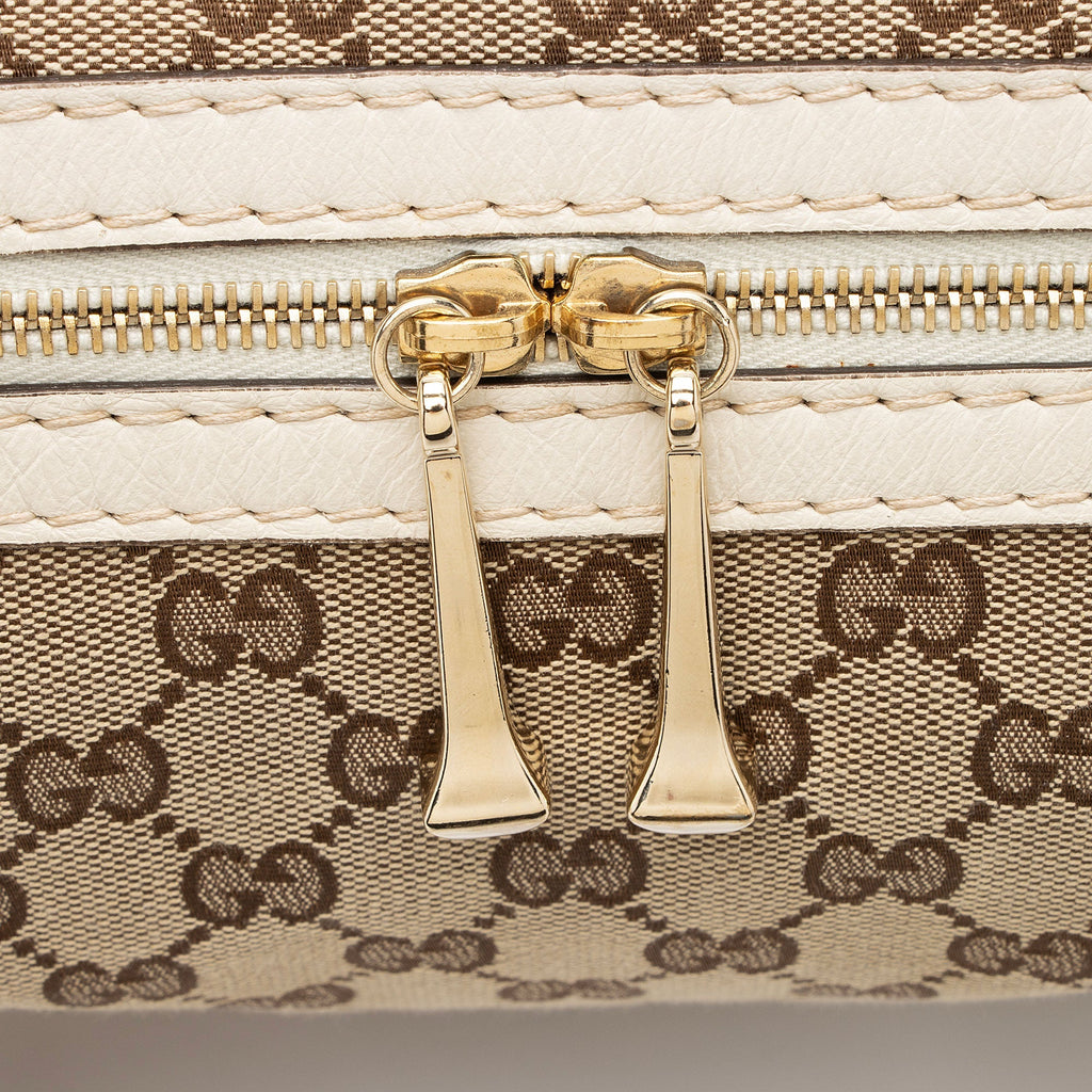 Gucci GG Canvas Horsebit Nailhead Medium Boston Bag