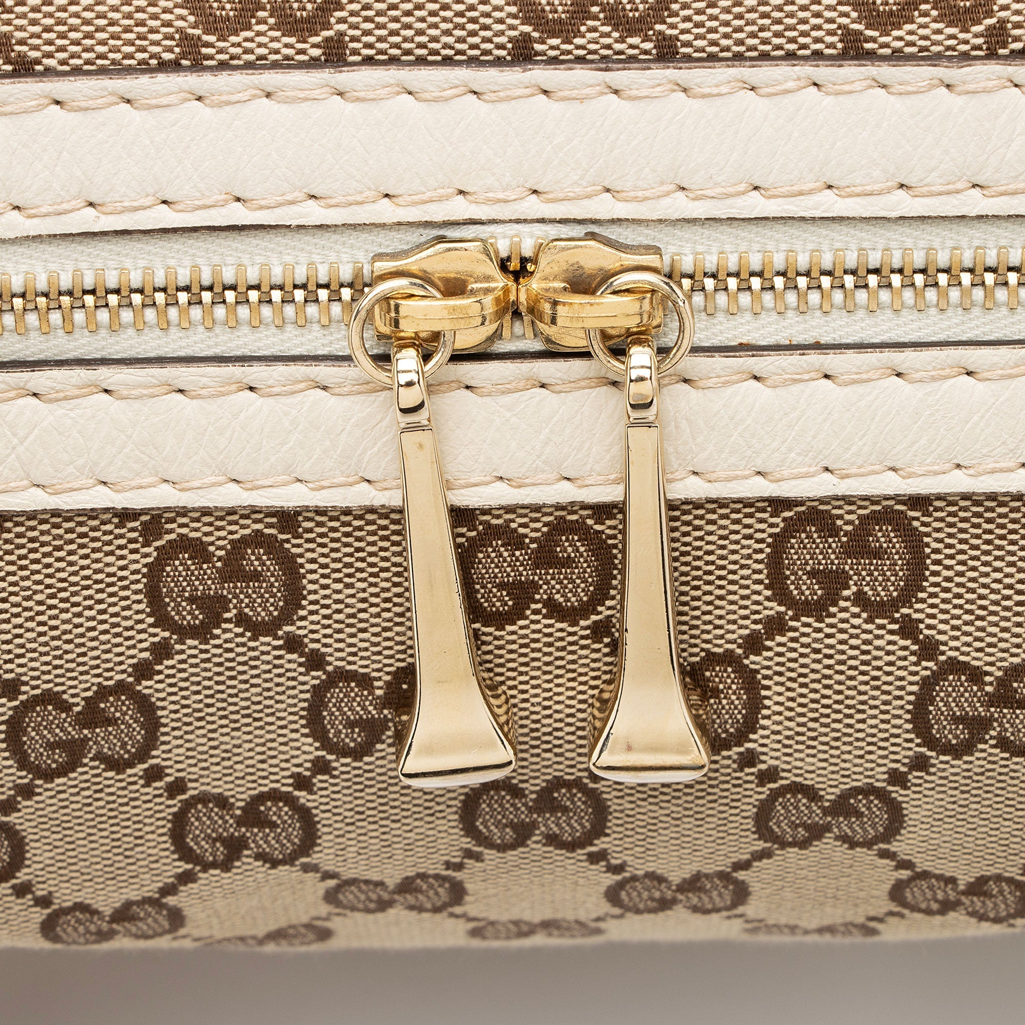 Gucci GG Canvas Horsebit Nailhead Medium Boston Bag