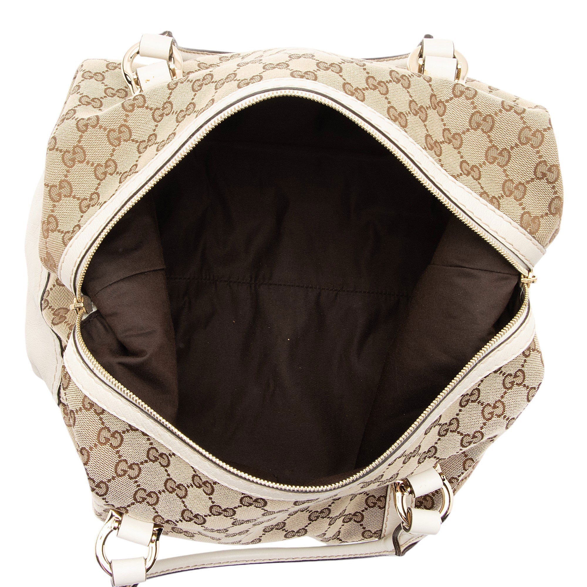 Gucci GG Canvas Horsebit Nailhead Medium Boston Bag