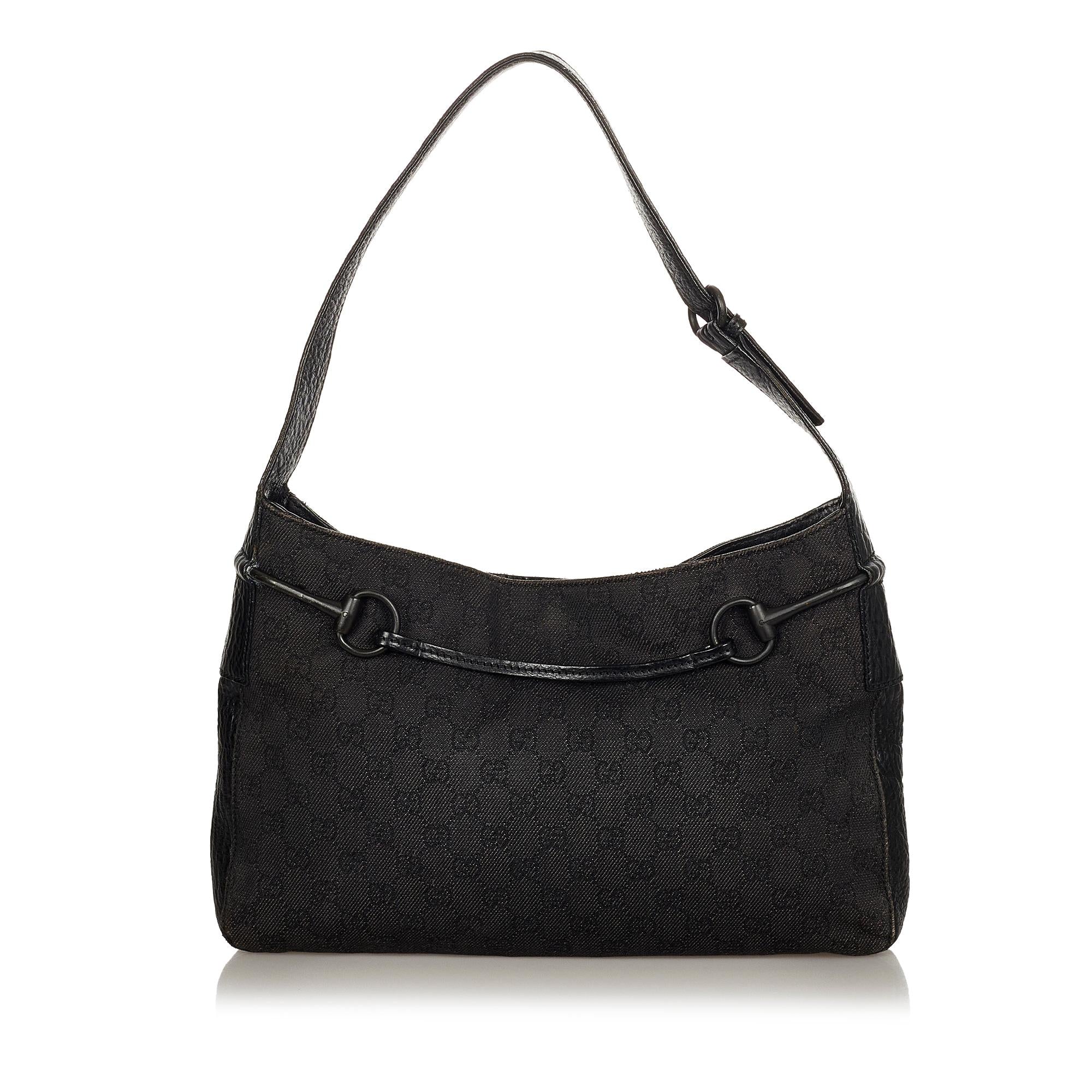 Gucci Gucci Canvas Horsebit Shoulder Bag (SHG-24498)