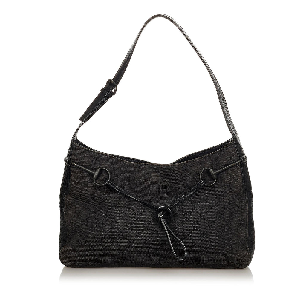 Gucci Gucci Canvas Horsebit Shoulder Bag (SHG-24498)