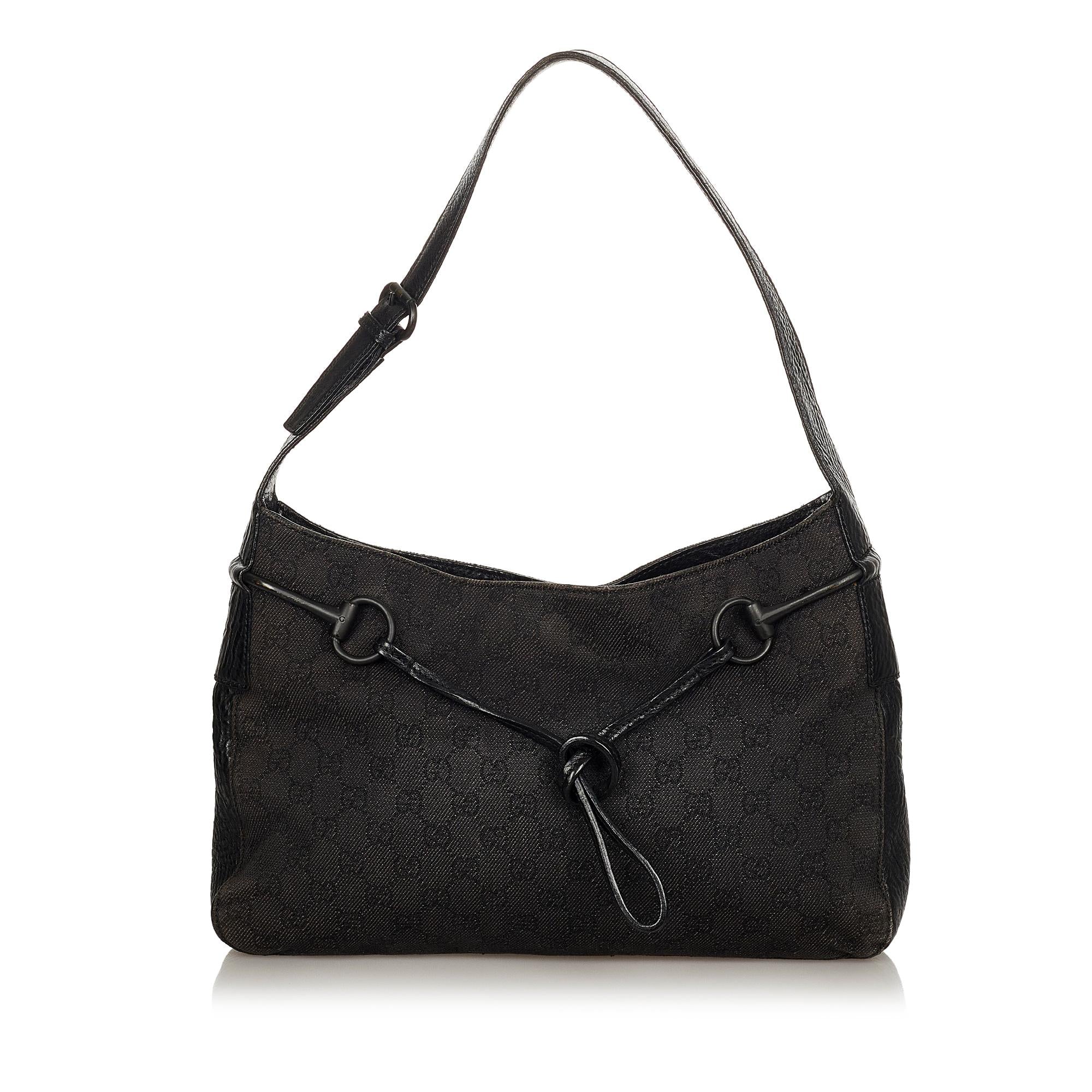 Gucci Gucci Canvas Horsebit Shoulder Bag (SHG-24498)