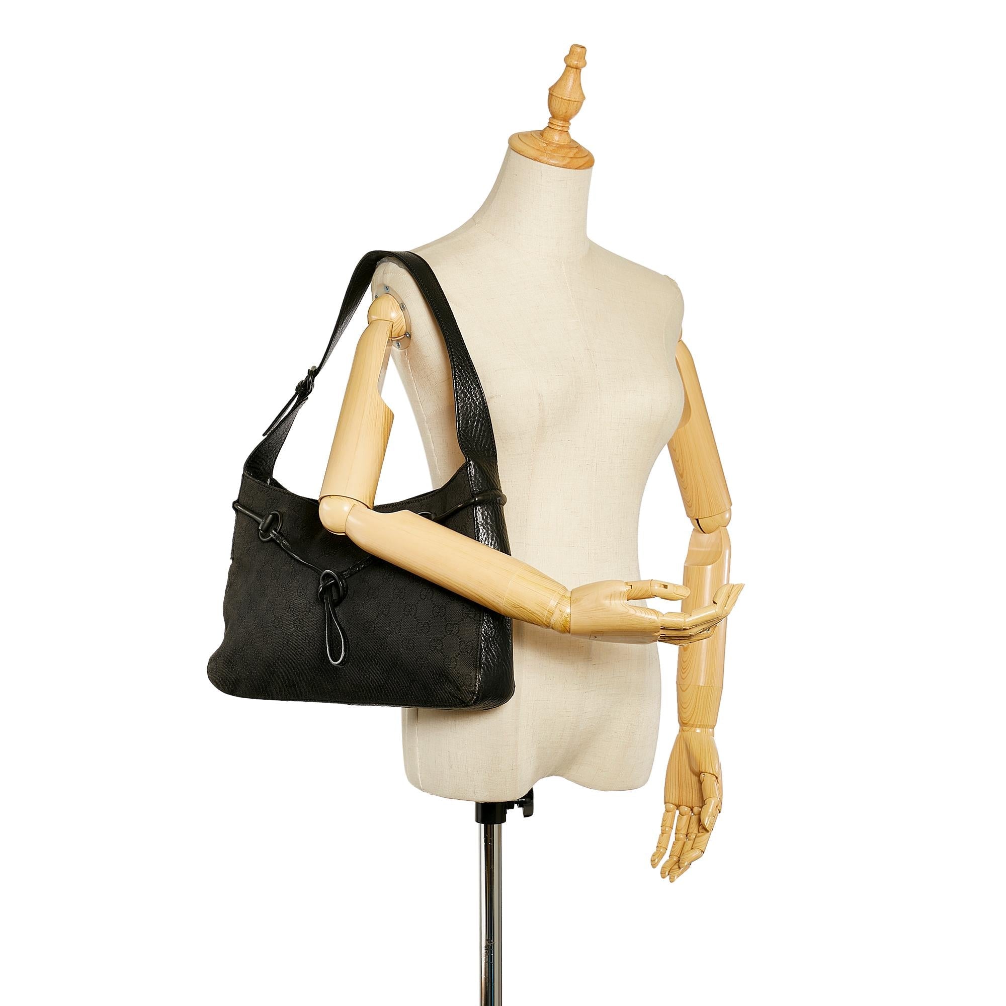 Gucci Gucci Canvas Horsebit Shoulder Bag (SHG-24498)
