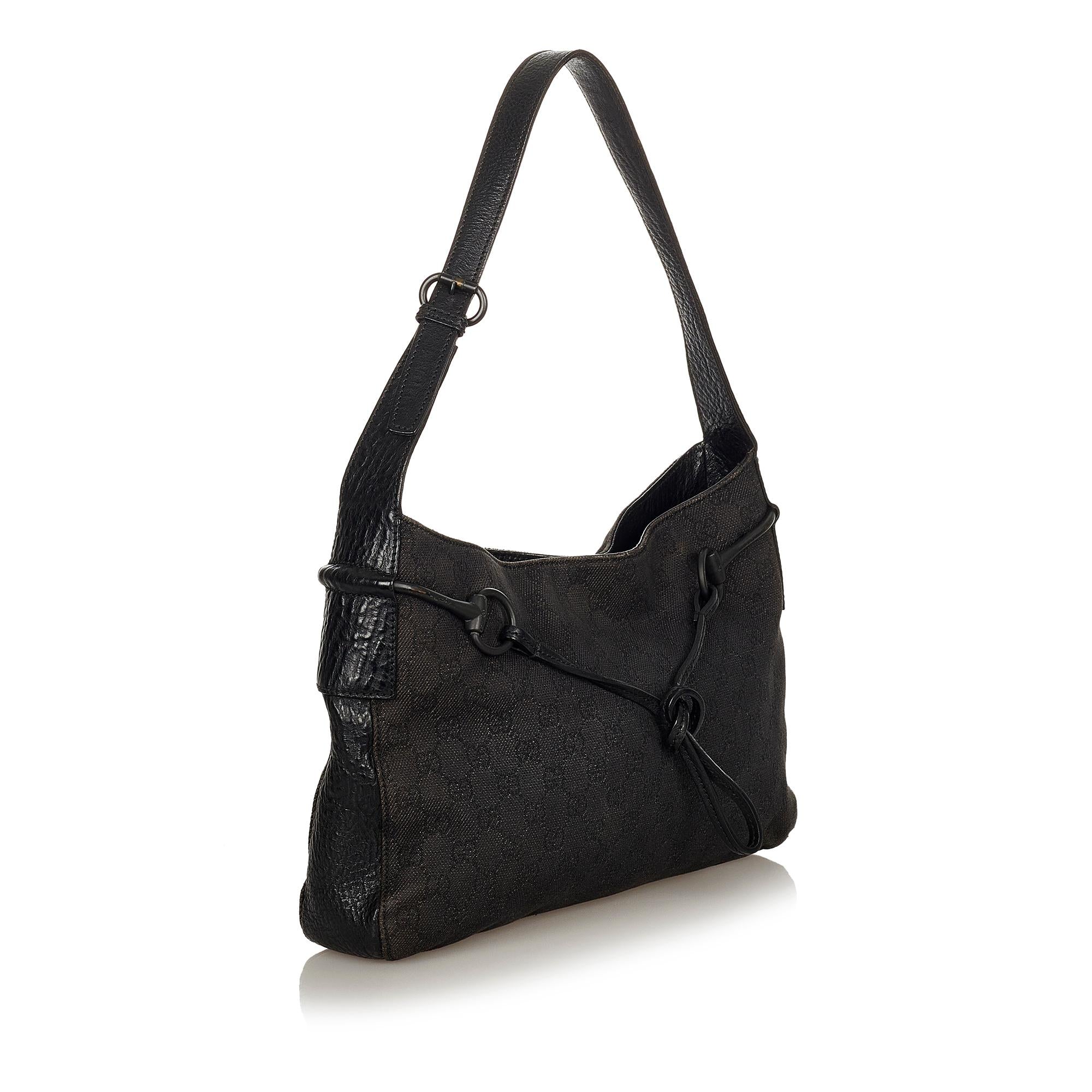 Gucci Gucci Canvas Horsebit Shoulder Bag (SHG-24498)