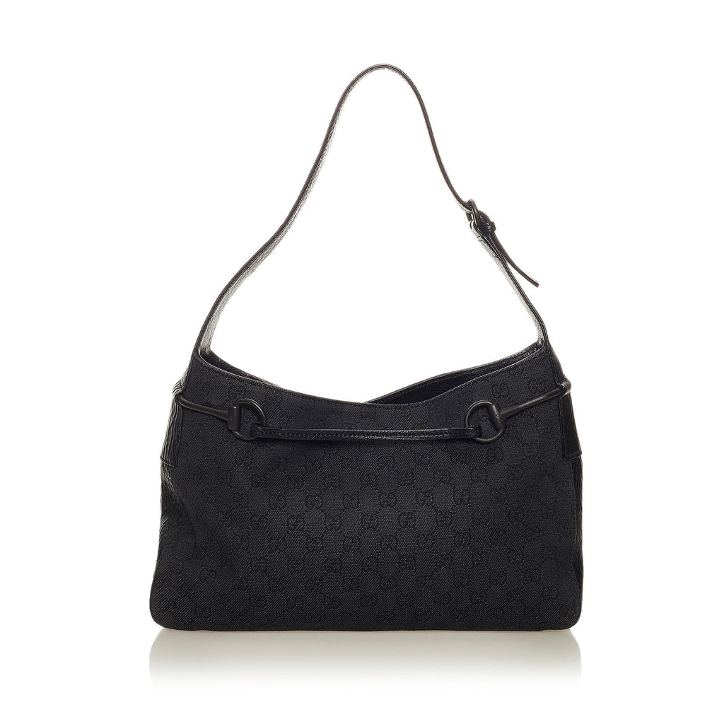 Gucci Gucci Canvas Horsebit Shoulder Bag (SHG-27551)