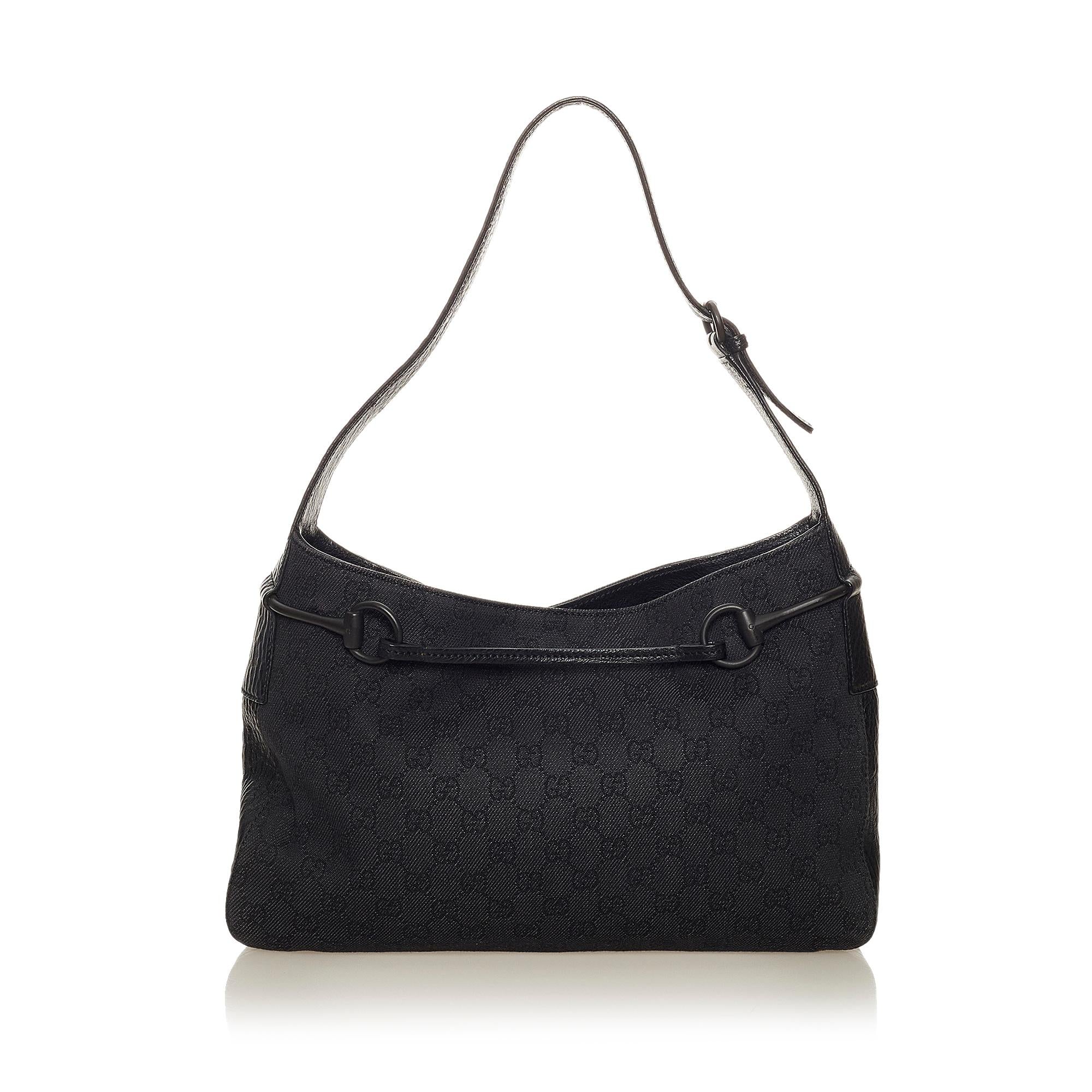 Gucci Gucci Canvas Horsebit Shoulder Bag (SHG-27551)