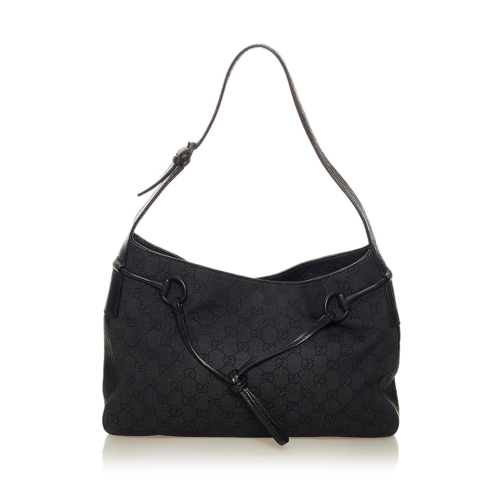 Gucci Gucci Canvas Horsebit Shoulder Bag (SHG-27551)