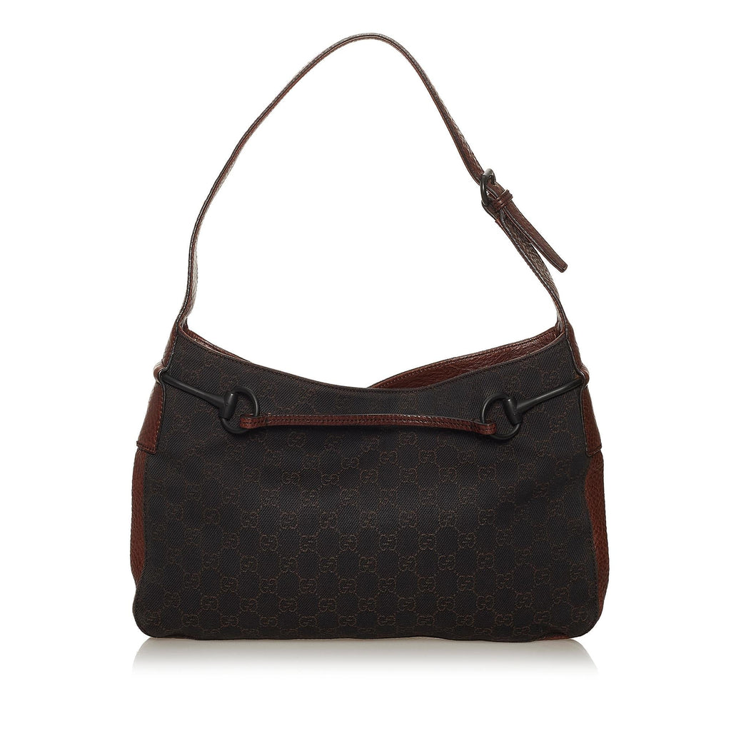 Gucci Gucci Canvas Horsebit Shoulder Bag (SHG-29071)
