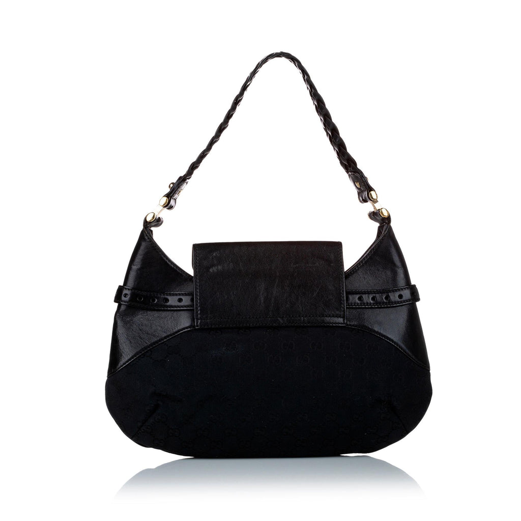 Gucci Gucci Canvas Horsebit Shoulder Bag (SHG-30316)