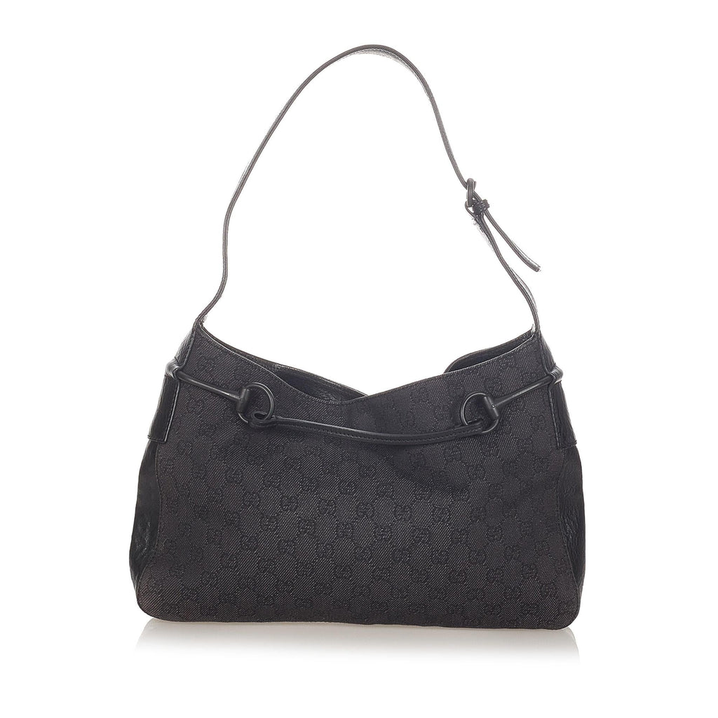 Gucci Gucci Canvas Horsebit Shoulder Bag (SHG-31966)
