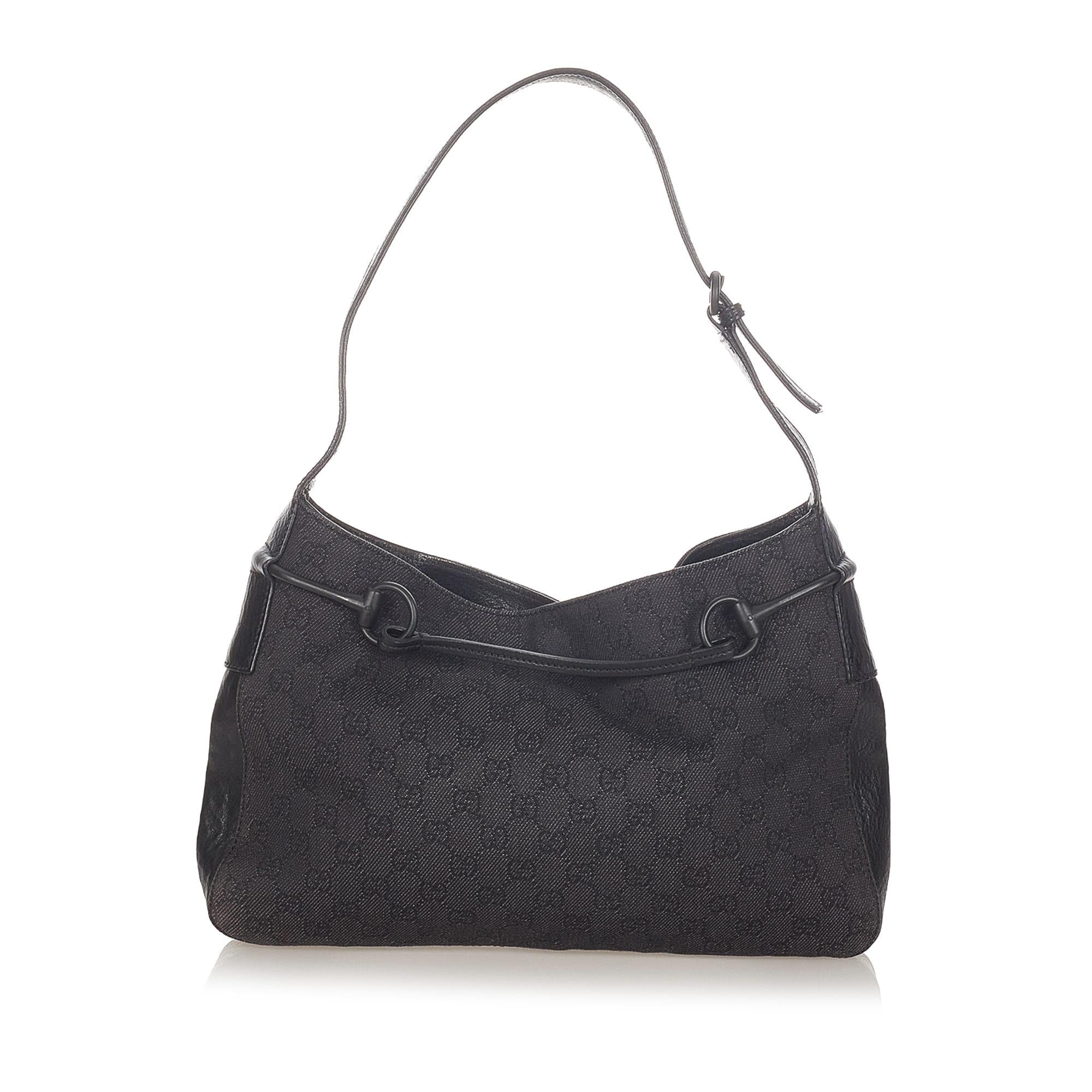Gucci Gucci Canvas Horsebit Shoulder Bag (SHG-31966)