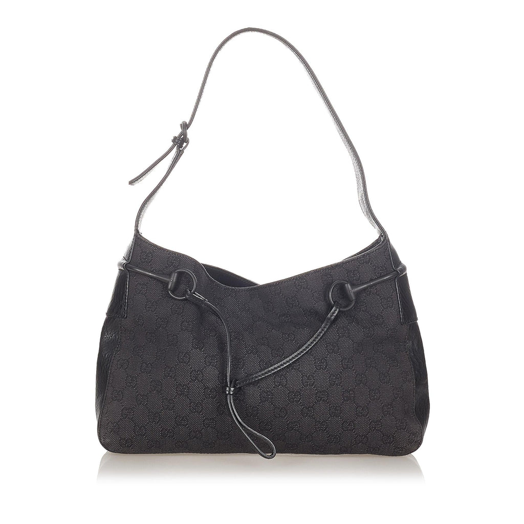 Gucci Gucci Canvas Horsebit Shoulder Bag (SHG-31966)