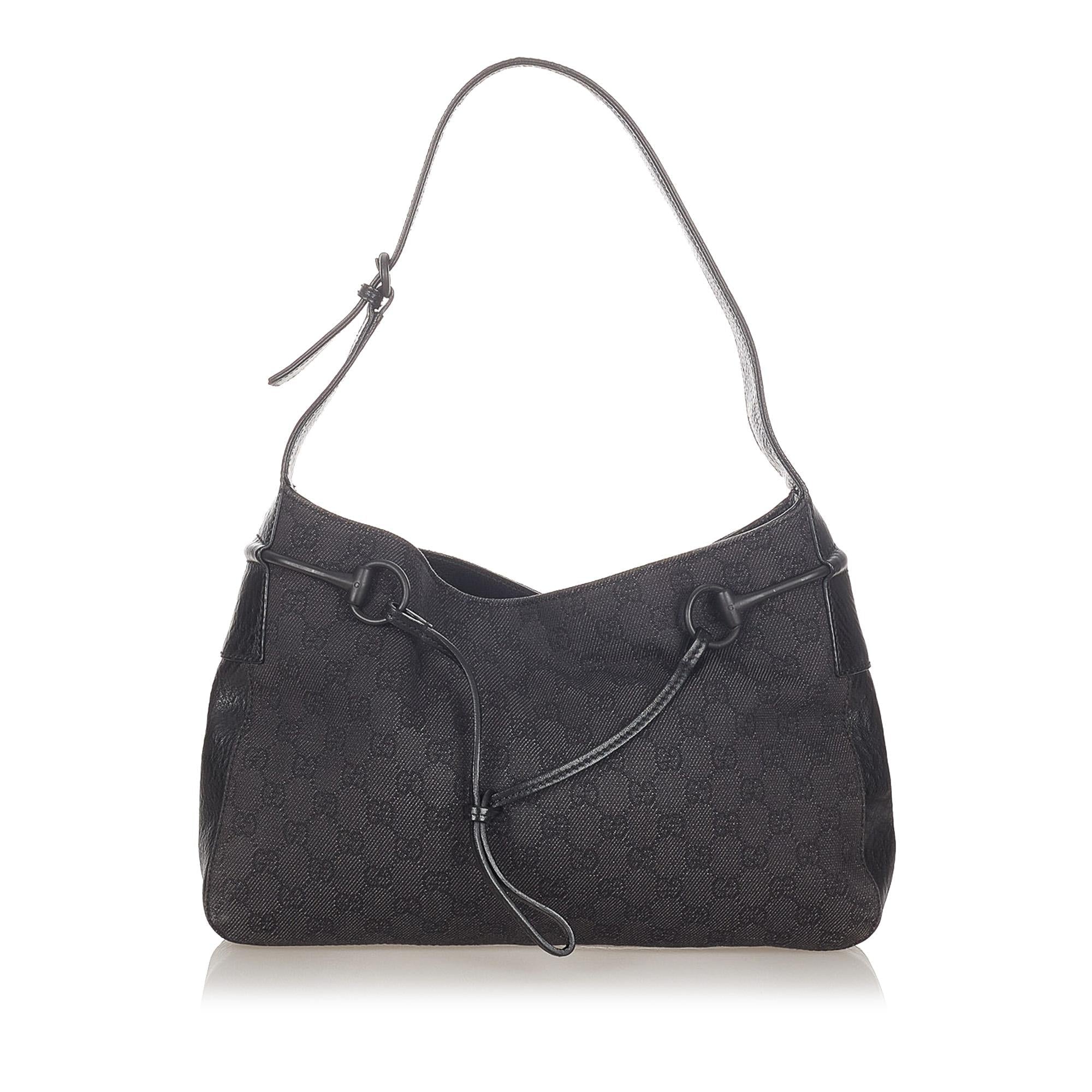 Gucci Gucci Canvas Horsebit Shoulder Bag (SHG-31966)