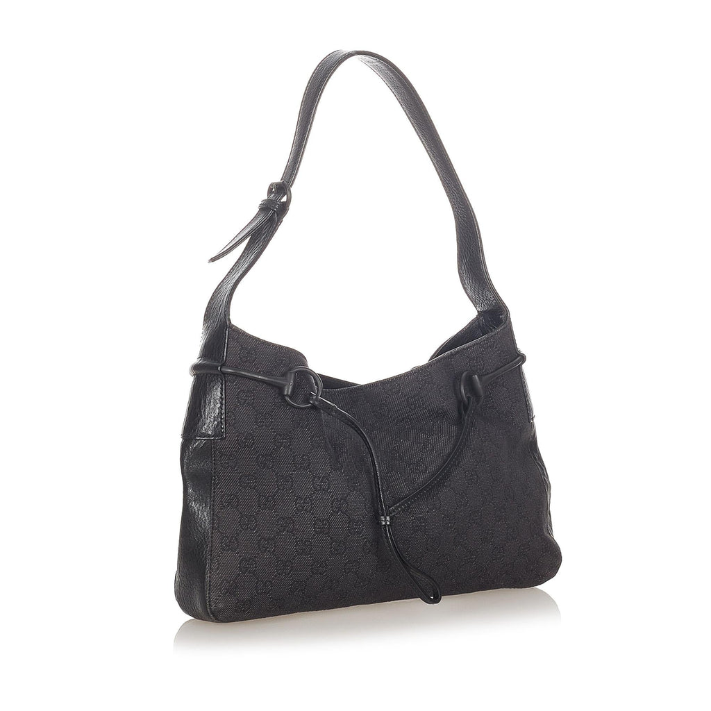 Gucci Gucci Canvas Horsebit Shoulder Bag (SHG-31966)