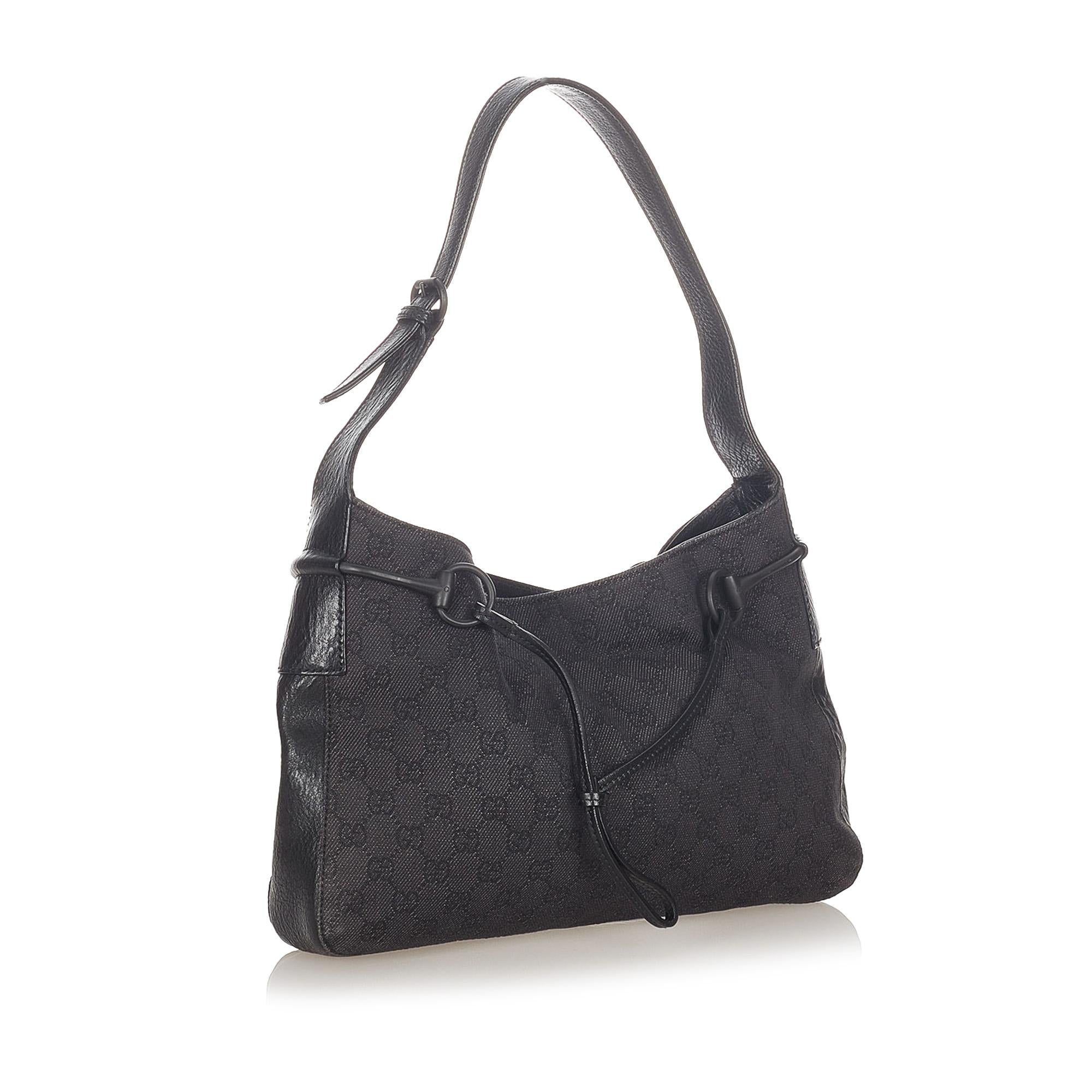 Gucci Gucci Canvas Horsebit Shoulder Bag (SHG-31966)