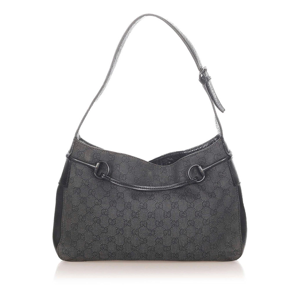 Gucci Gucci Canvas Horsebit Shoulder Bag (SHG-32126)