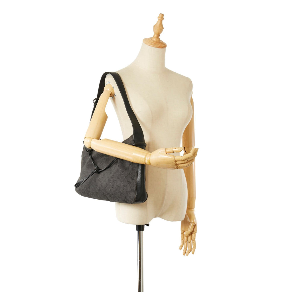 Gucci Gucci Canvas Horsebit Shoulder Bag (SHG-32126)