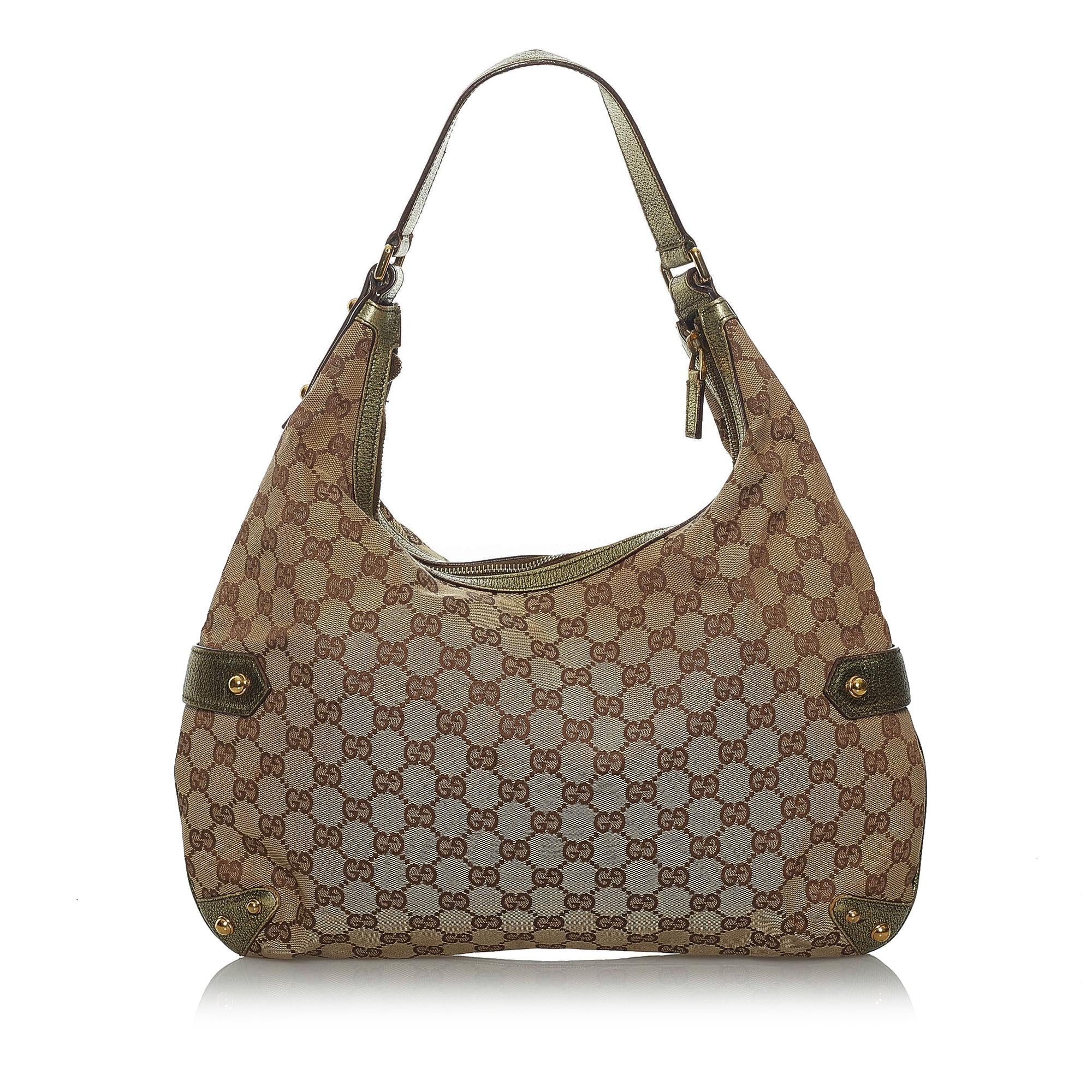 Gucci Gucci Canvas Horsebit Shoulder Bag (SHG-33631)