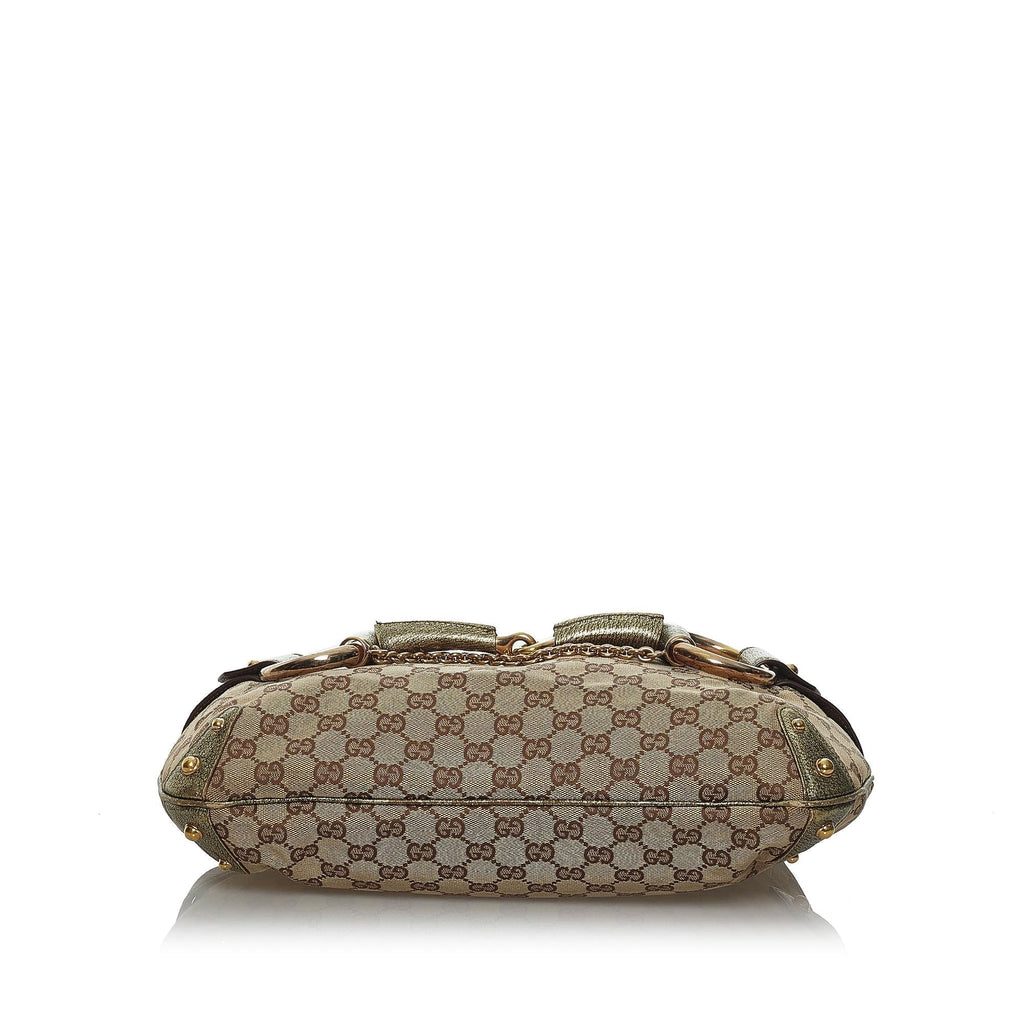 Gucci Gucci Canvas Horsebit Shoulder Bag (SHG-33631)