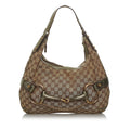 Gucci Gucci Canvas Horsebit Shoulder Bag (SHG-33631)
