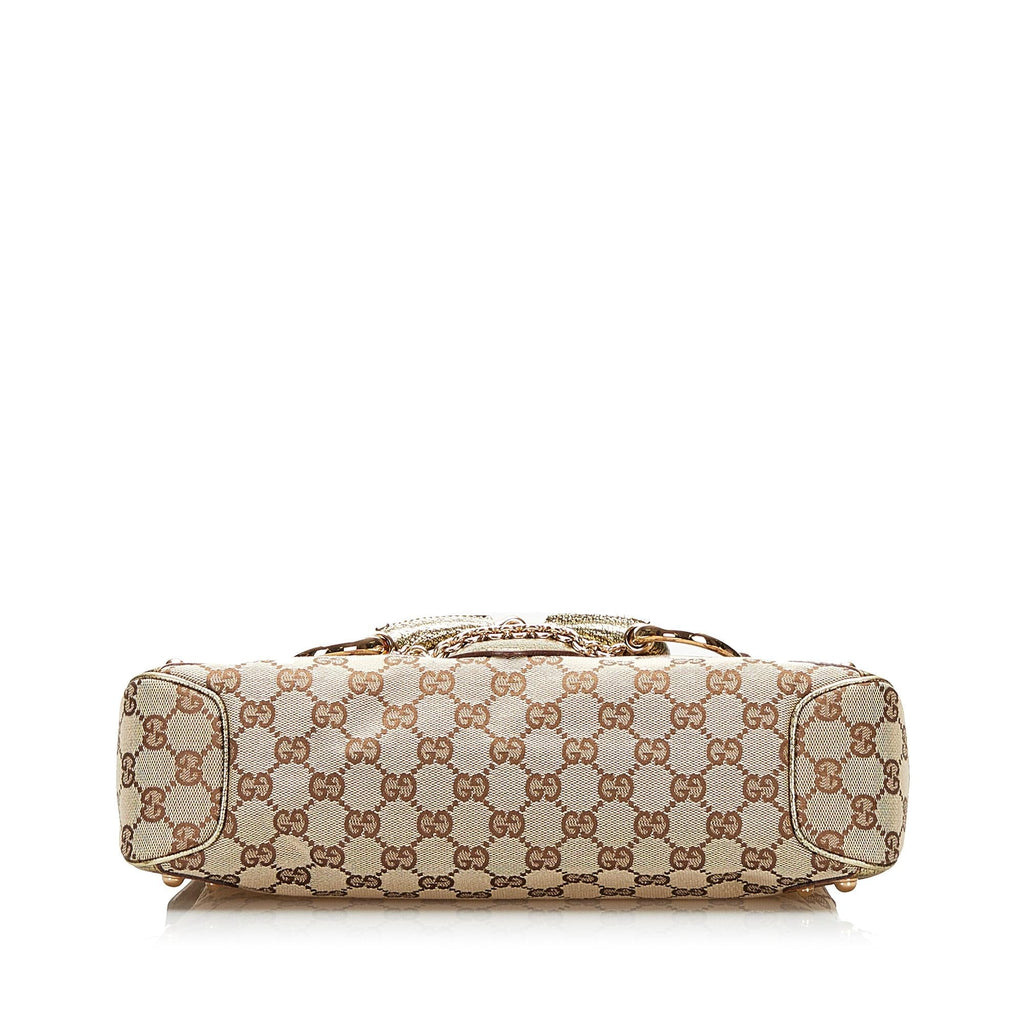 Gucci GG Canvas Horsebit Shoulder Bag (SHG-35618)