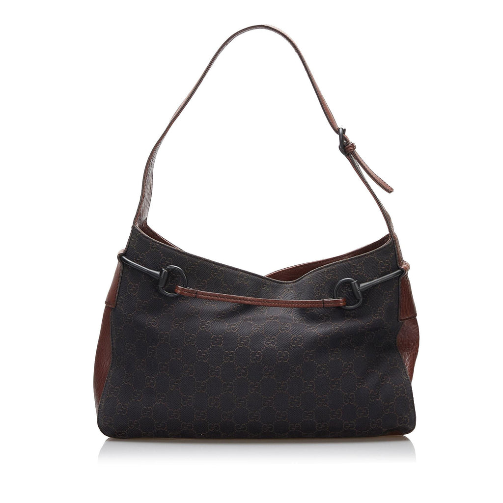 Gucci GG Canvas Horsebit Shoulder Bag (SHG-JXZoIh)