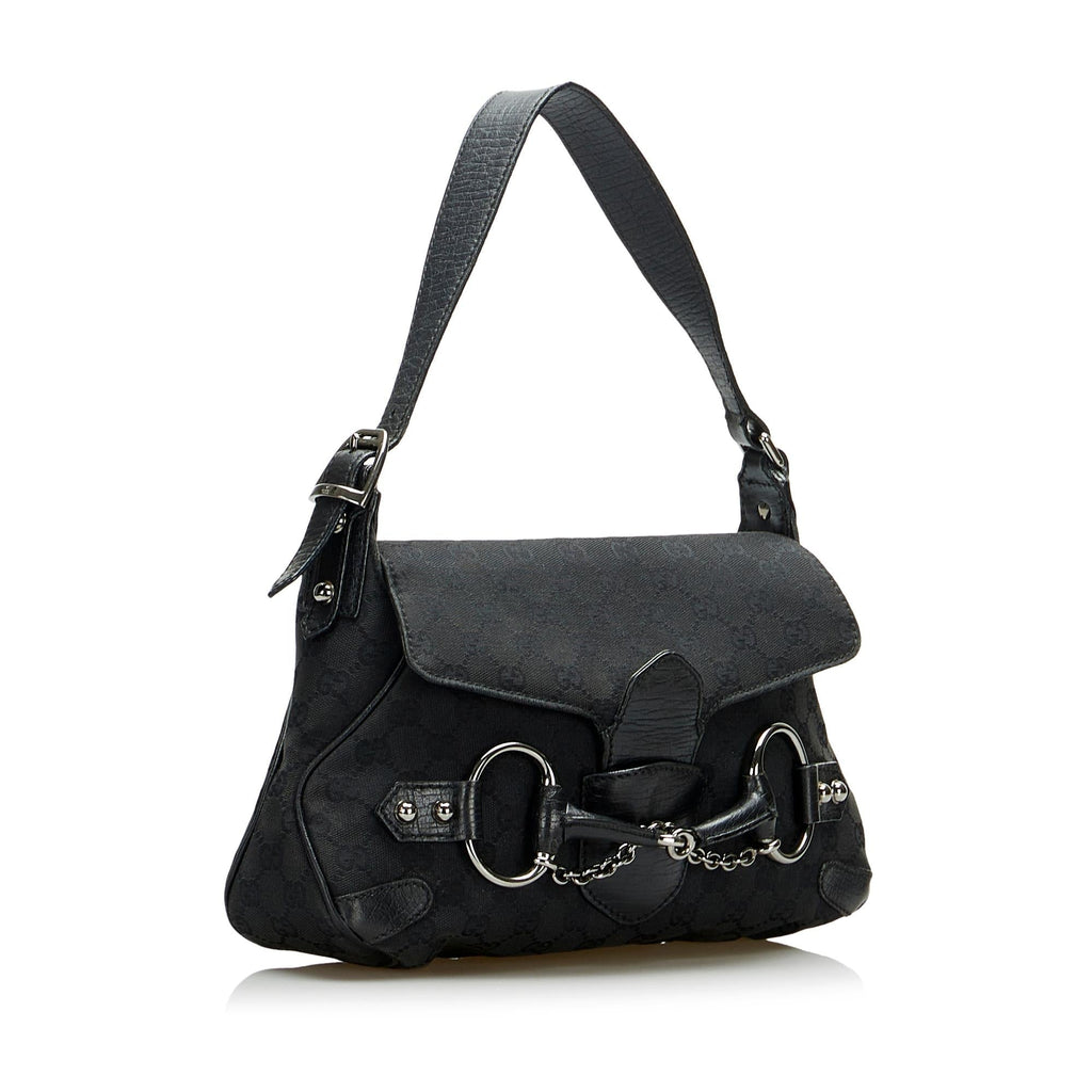 Gucci GG Canvas Horsebit Shoulder Bag (SHG-Tiyfj5)