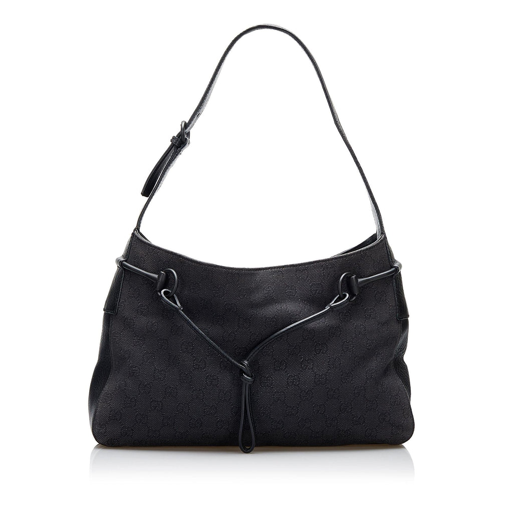 Gucci GG Canvas Horsebit Shoulder Bag (SHG-3xYnnv)
