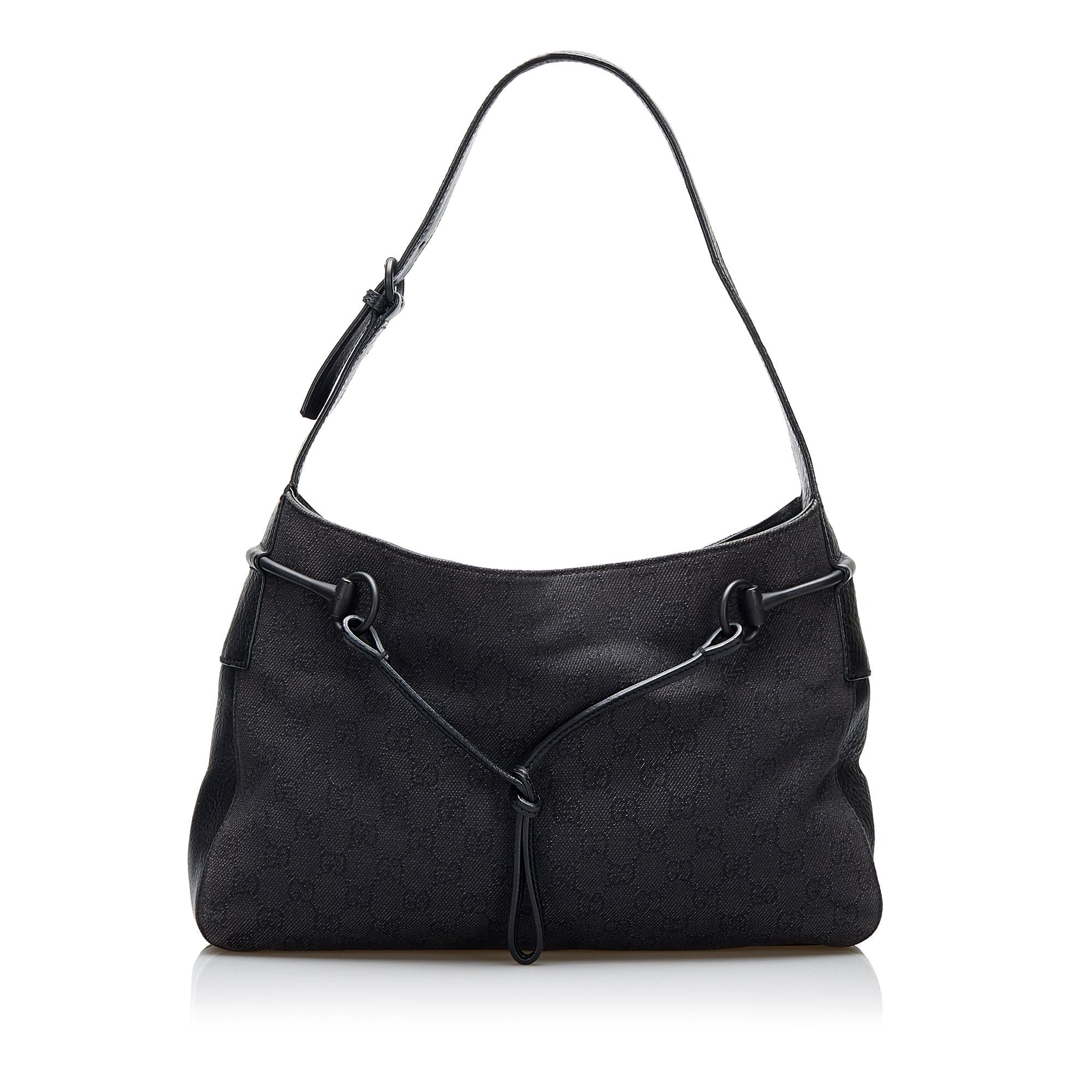 Gucci GG Canvas Horsebit Shoulder Bag (SHG-3xYnnv)