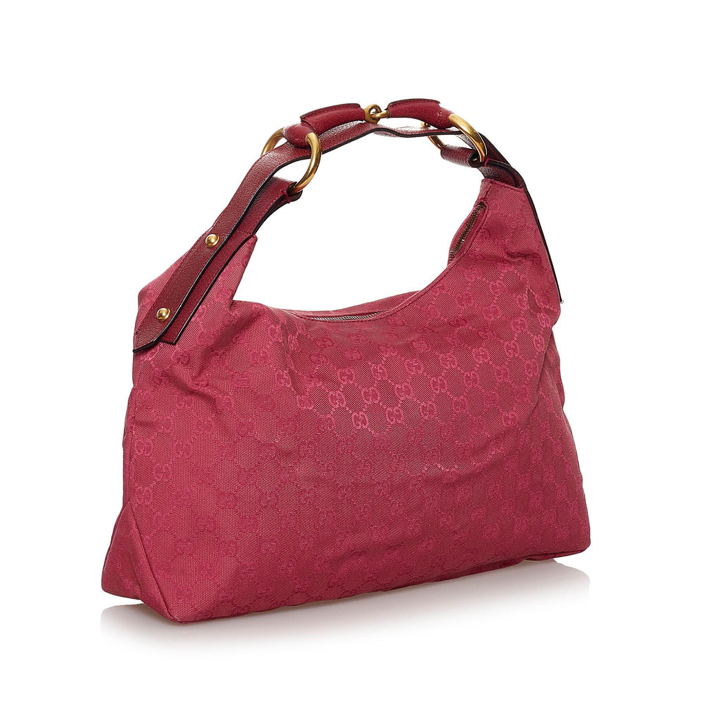 Gucci Gucci Canvas Horsebit Shoulder bag (SHG-30135)